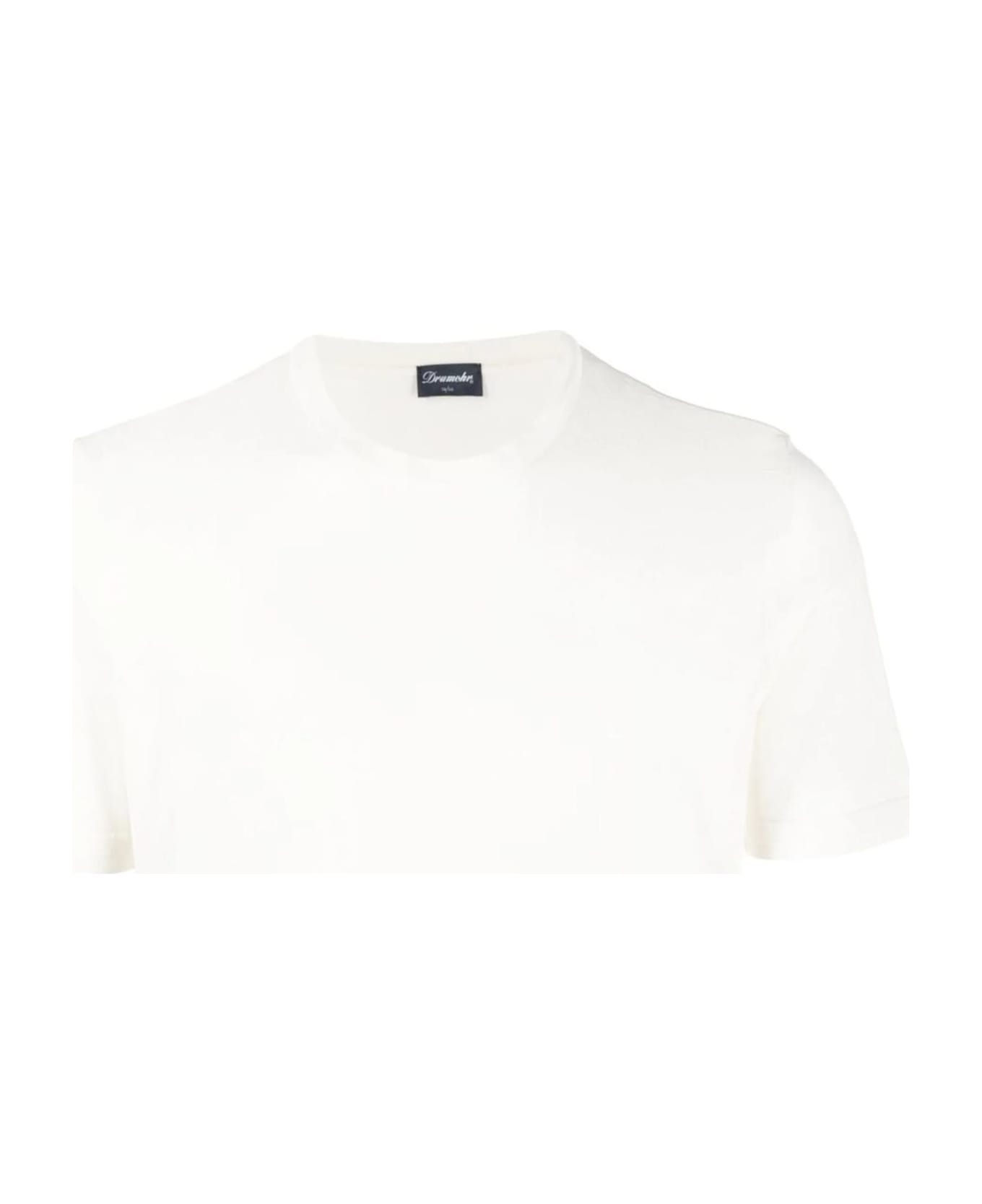 Drumohr White Cotton T-shirt - White