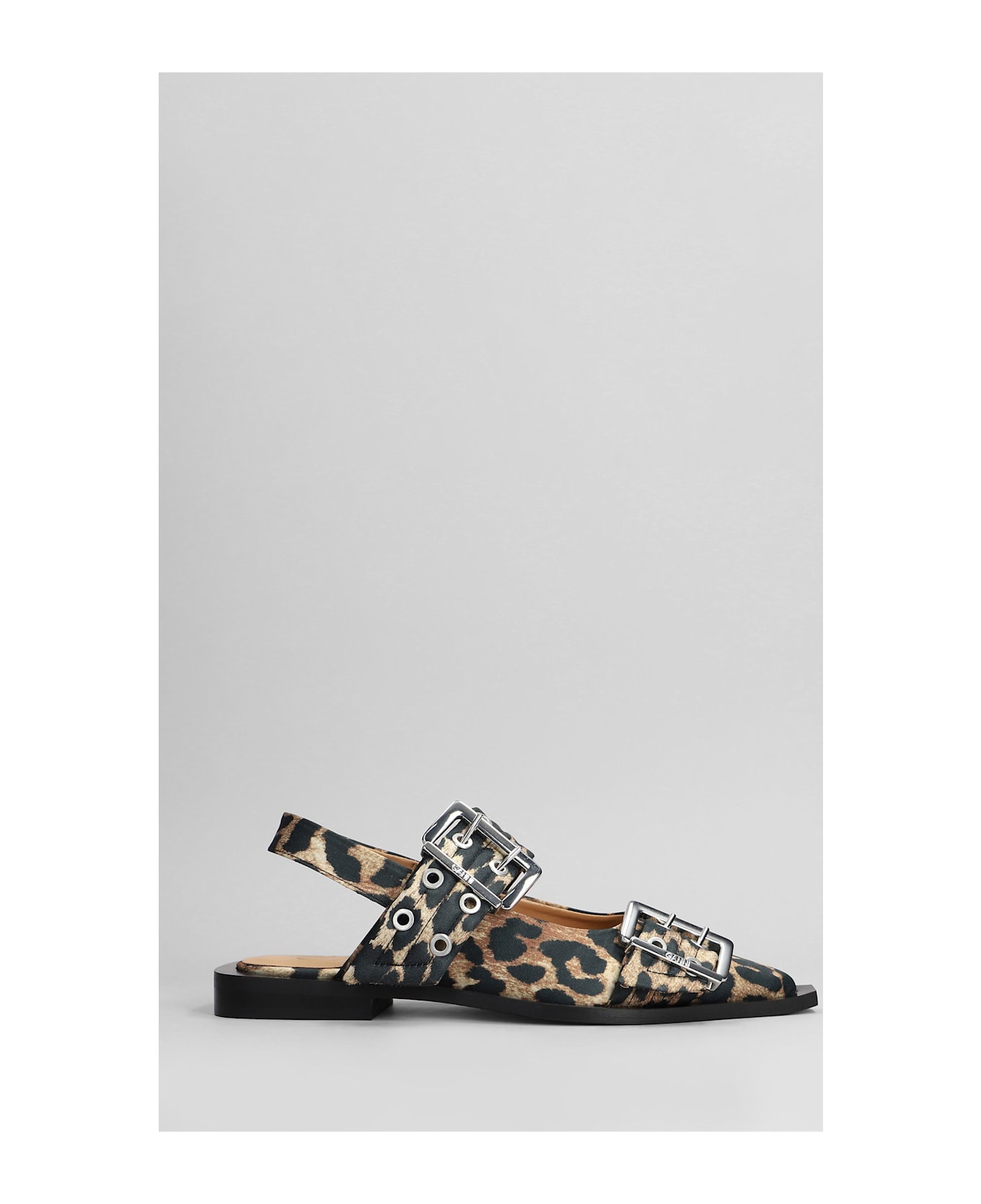 Ganni Ballet Flats In Animalier Polyester - Animalier