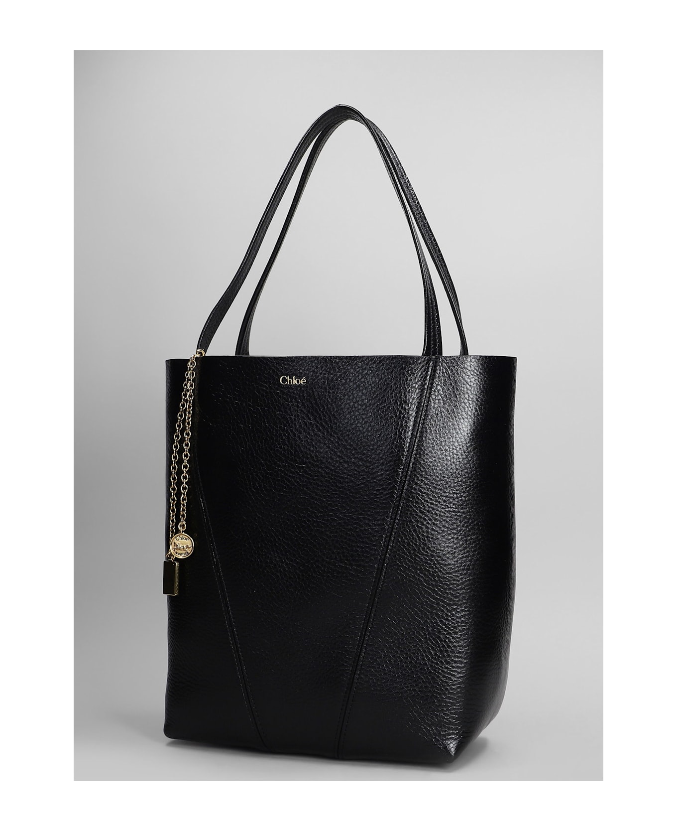 Chloé Spin Tote In Black Leather - black