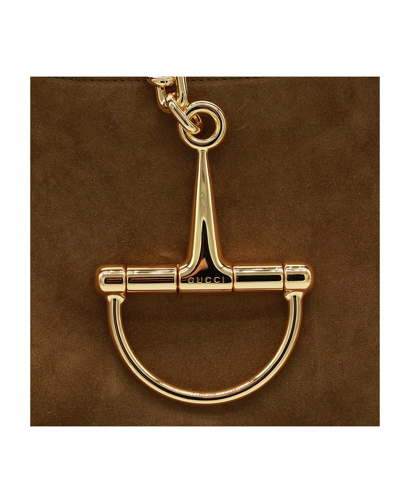 Gucci Brown Suede Softbit Tote - BROWN