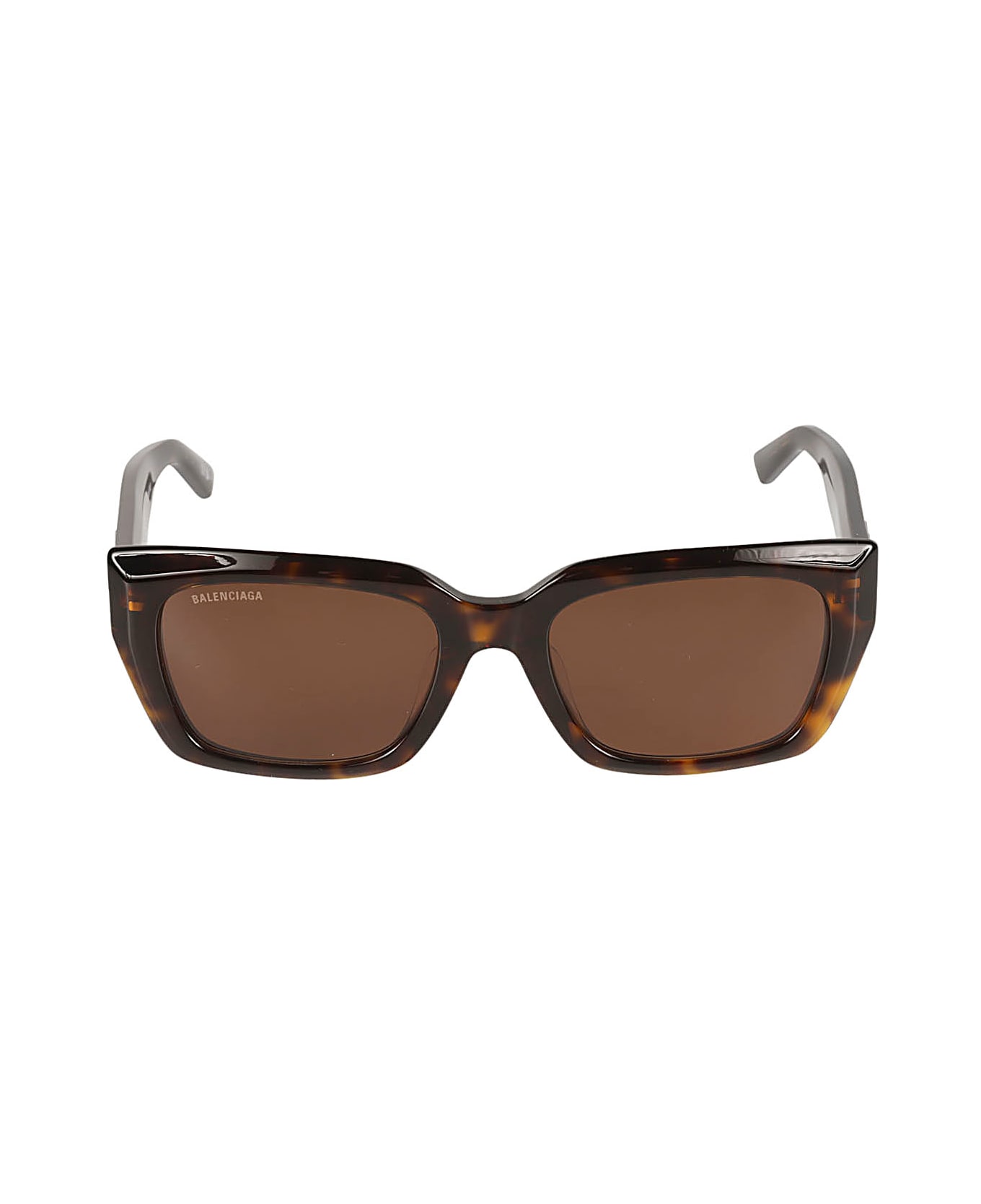 Balenciaga Eyewear Bb Plaque Square Frame Sunglasses - Havana/Brown