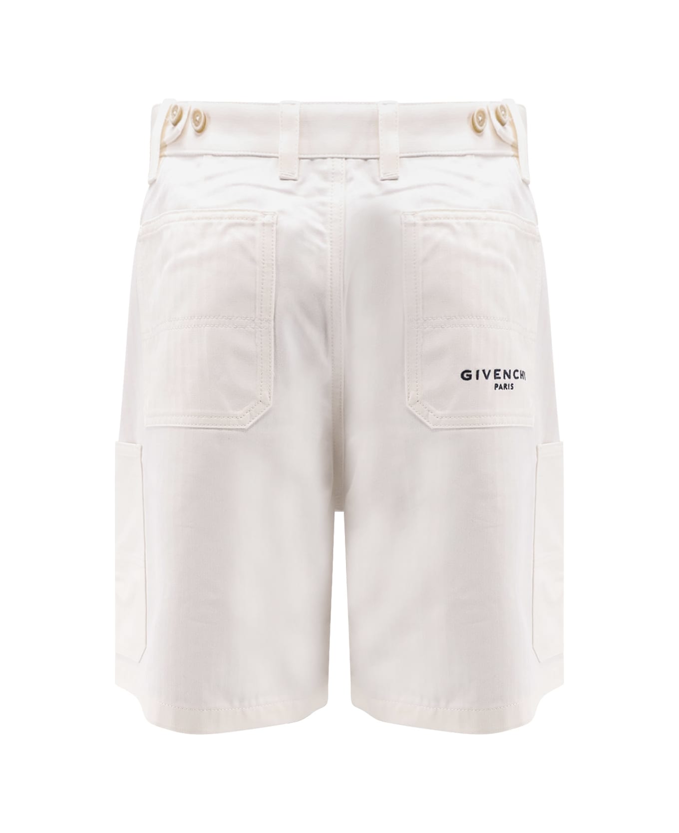 Givenchy Cotton Bermuda Shorts With Logo Embroidery - White