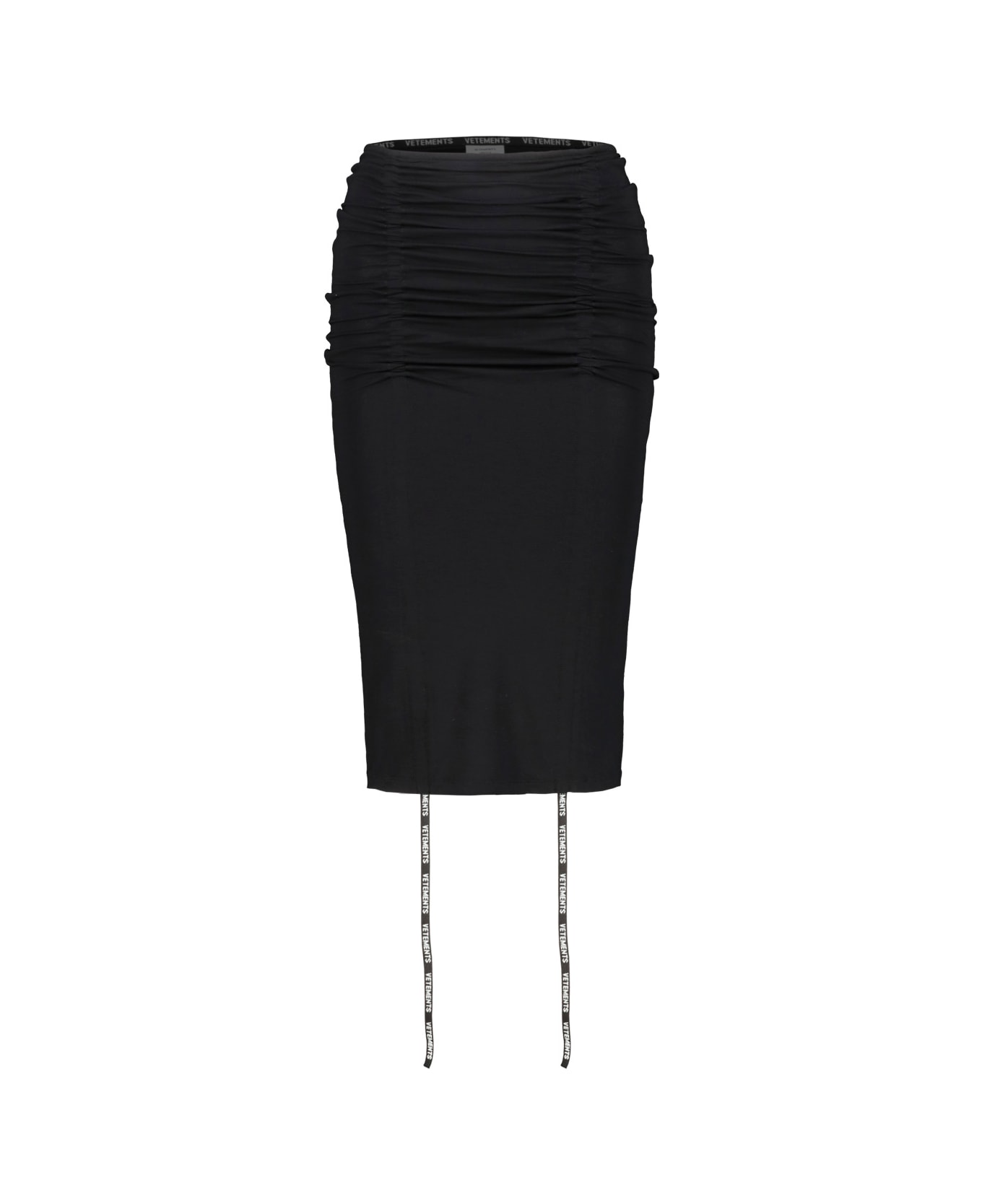 VETEMENTS Gathered Jersey Skirt - Black スカート
