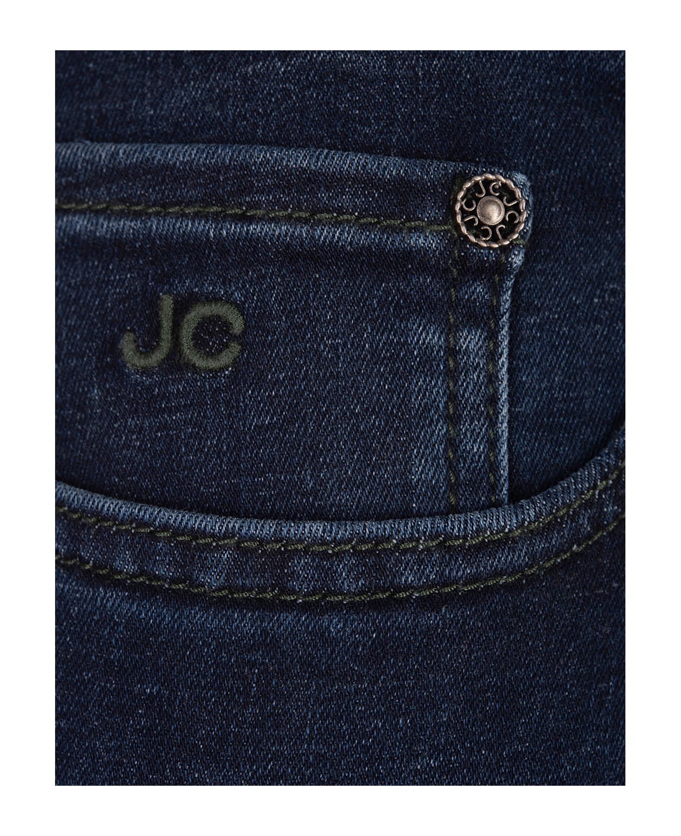 Jacob Cohen Vivian Bootcut Jeans In Medium Blue Power Stretch Denim - Blue