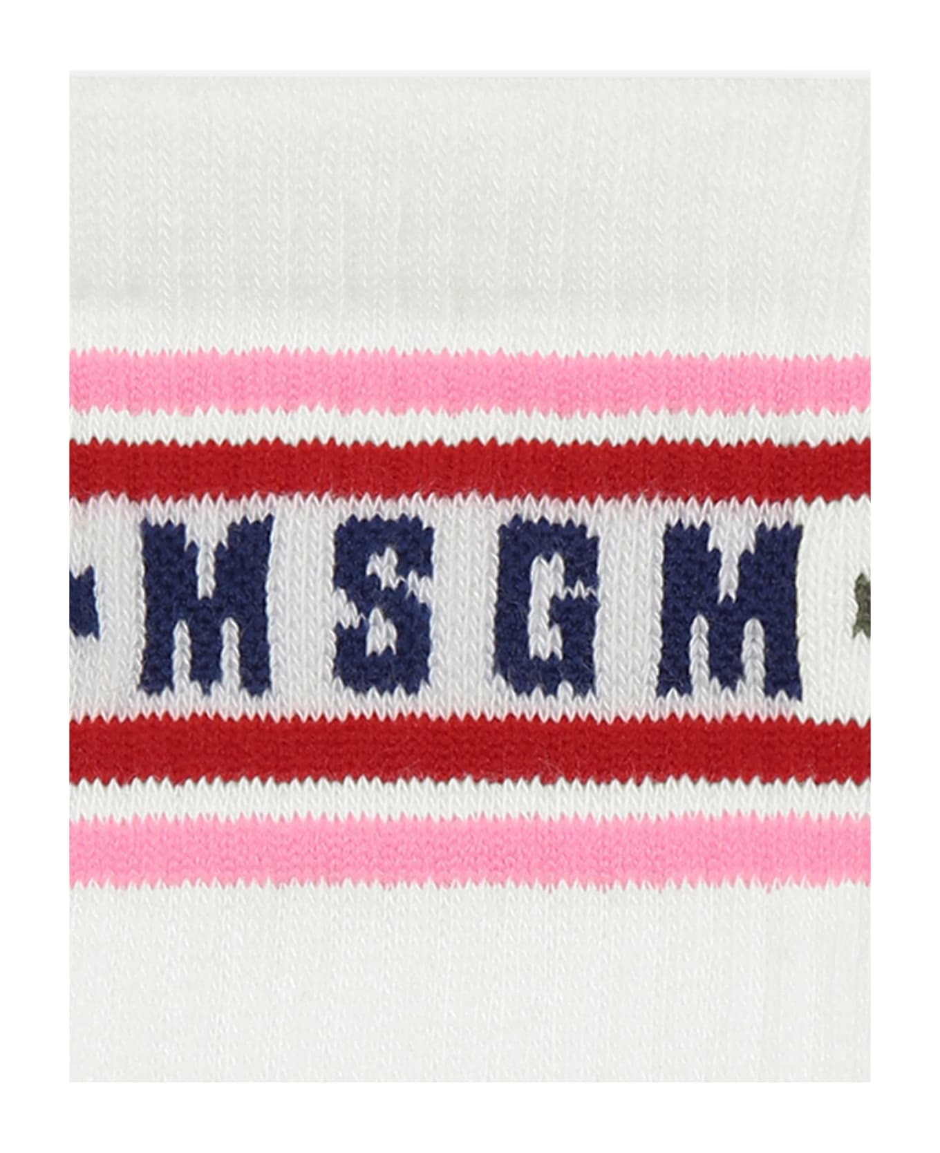 MSGM White Socks For Kids With Logo - White