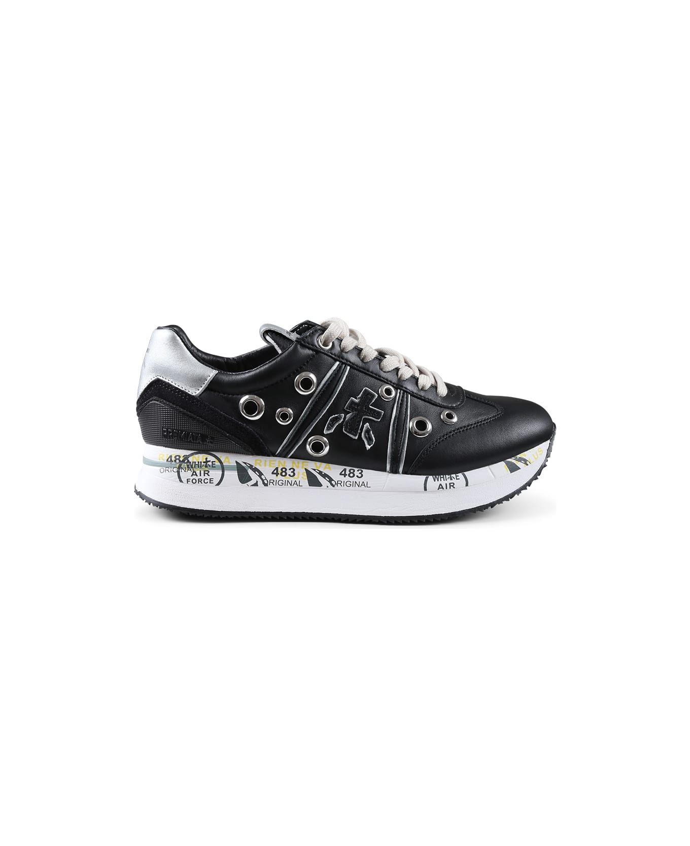 Premiata Conny 6553 Black Sneakers For Woman - Black