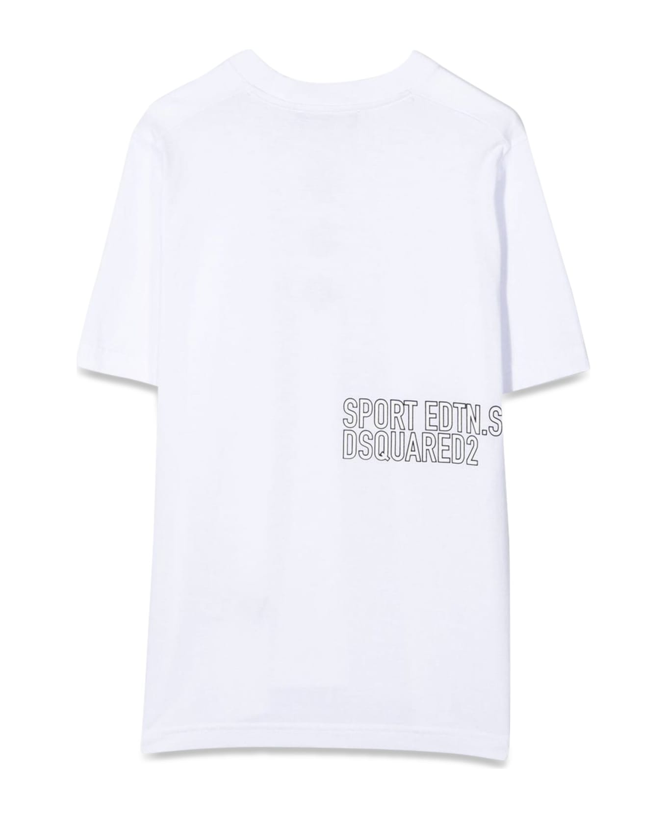 Dsquared2 T-shirt Logo On The Back And Front Leaves - BIANCO