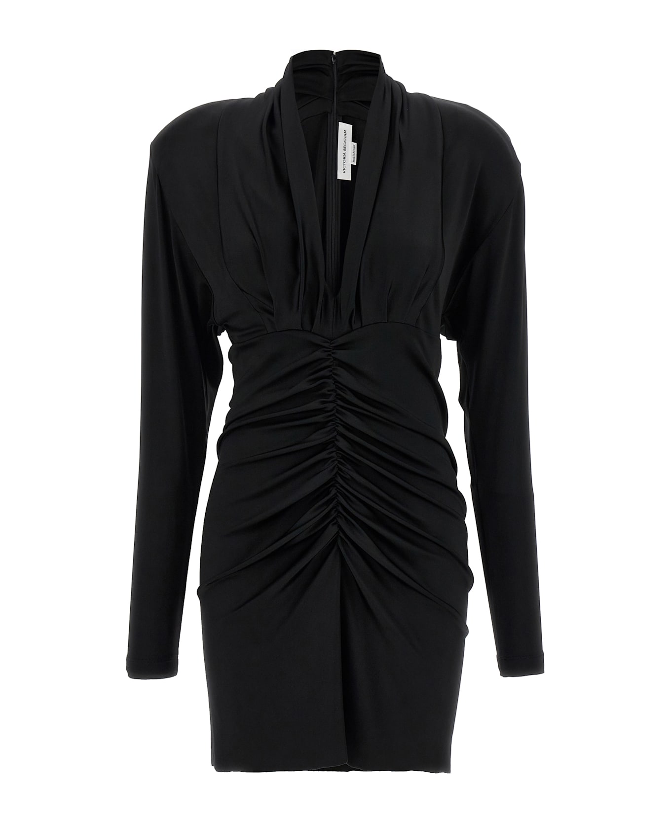 Victoria Beckham 
long Sleeve Ruched Mini
 Dress - Black  