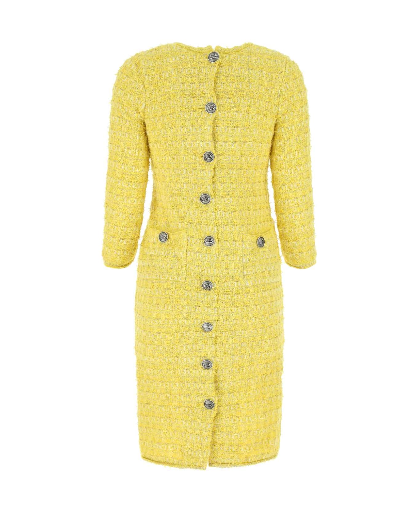 Balenciaga Yellow Fabric Back-to-front Midi Dress - 7200