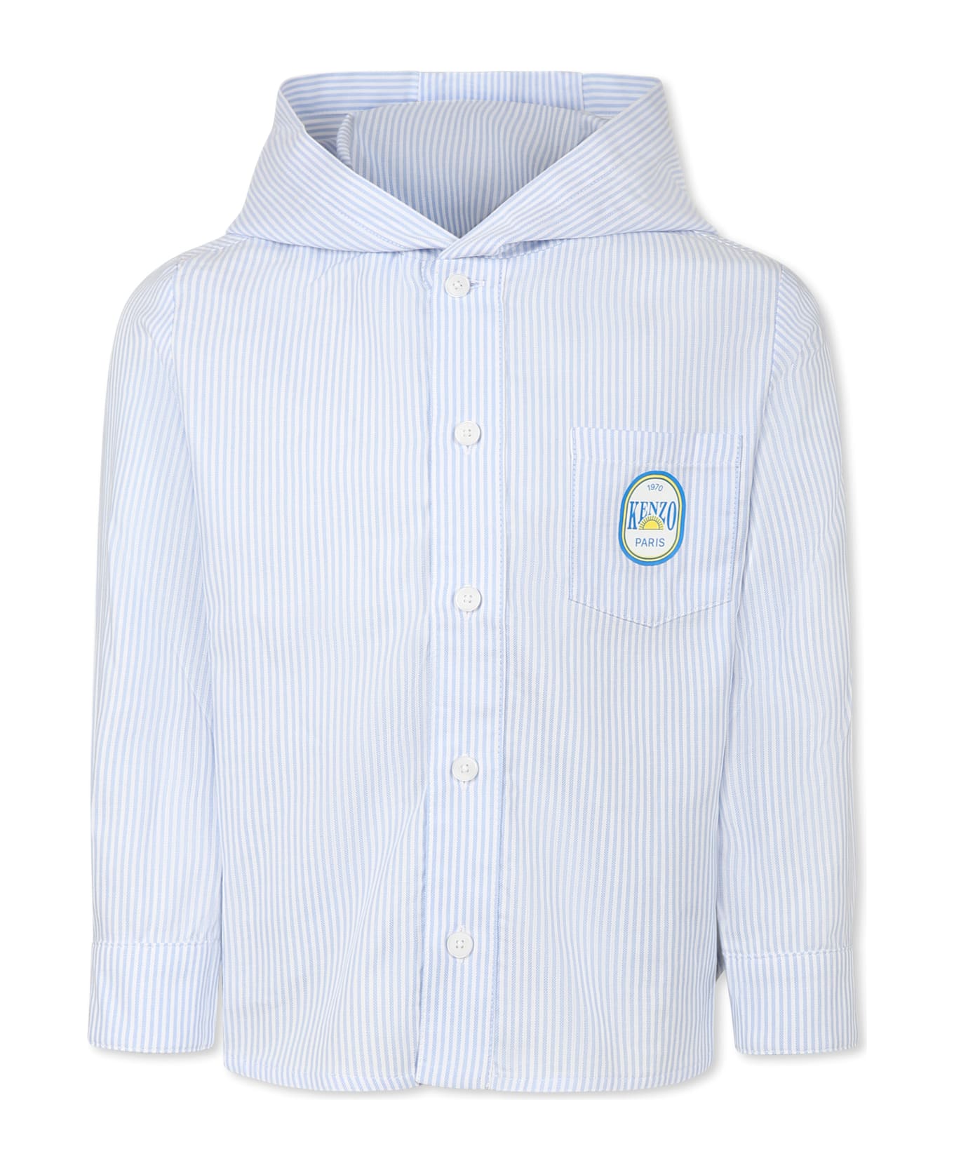 Kenzo Kids Blue Sweatshirt For Boy With Logo - Light Blue