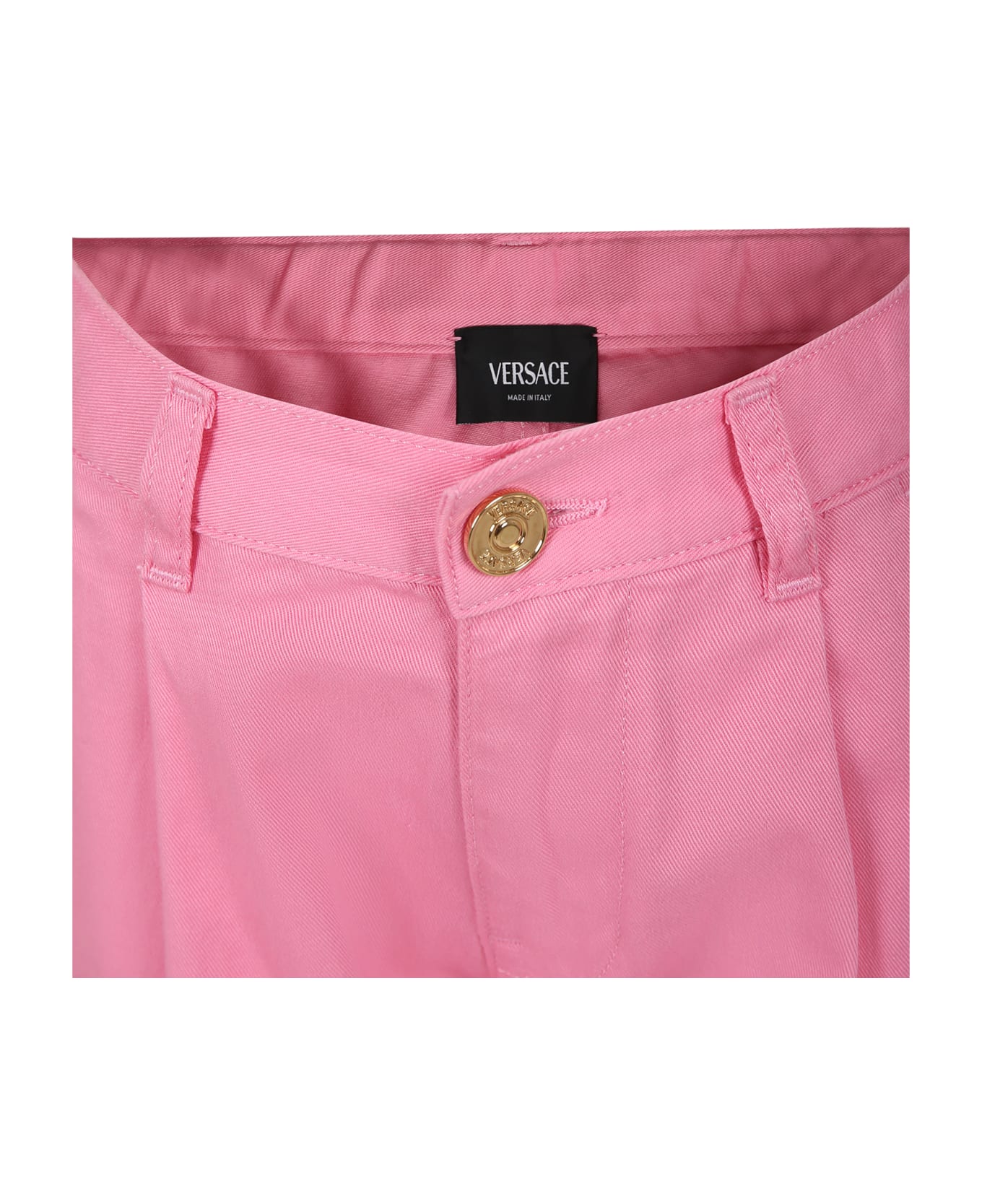 Versace Pink Cargo Pants For Girl - Pink