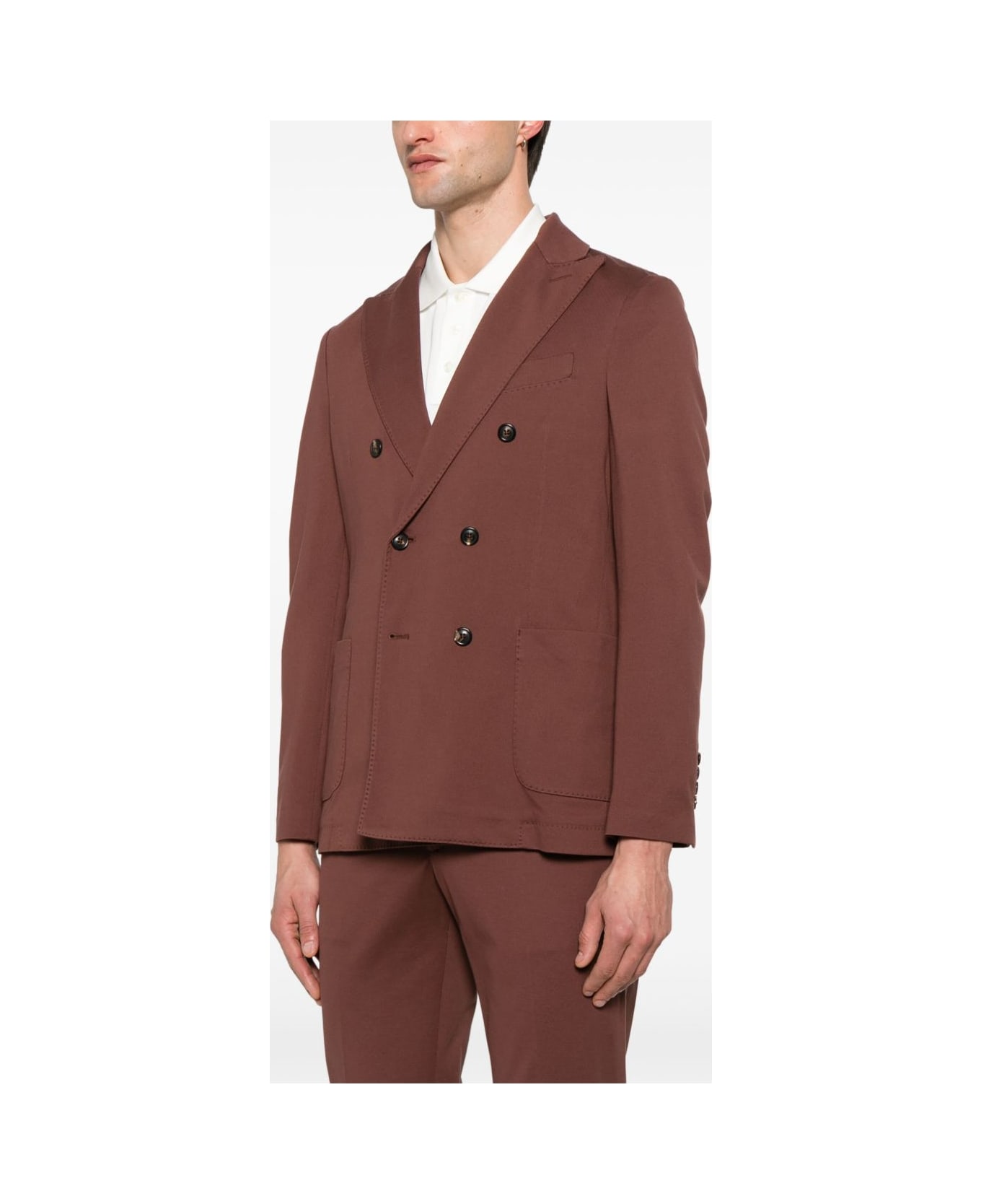 Circolo 1901 Cotton Double-breasted Jacket - Brown