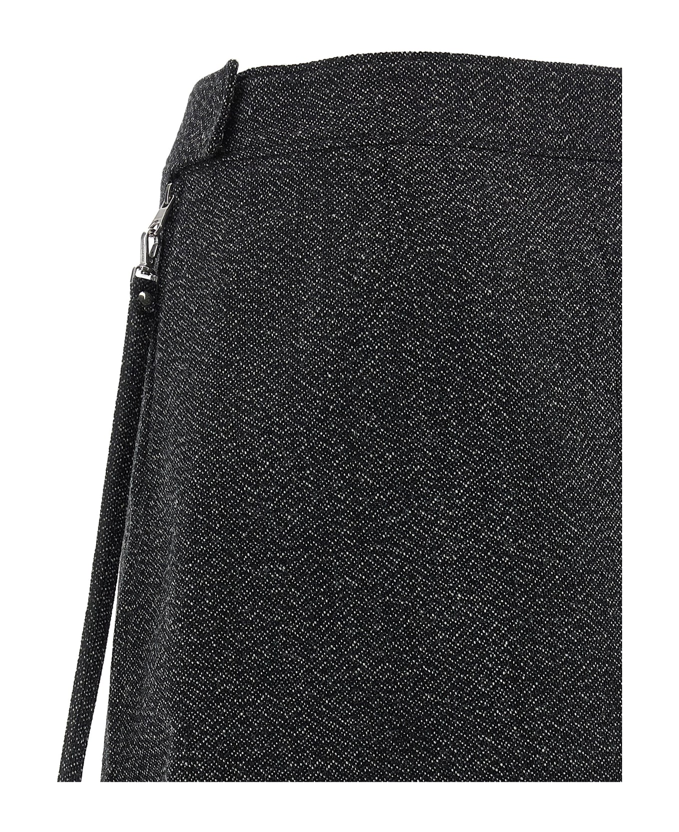Courrèges 
zipped Caviar Mini
 Skirt - Gray