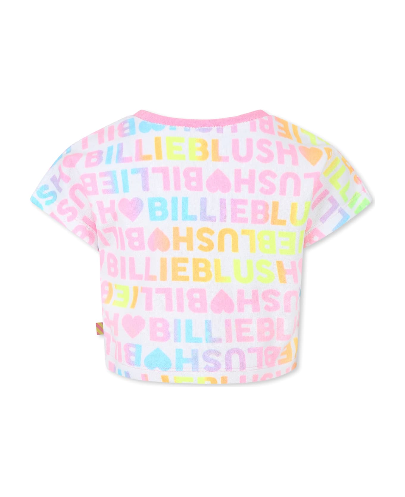 Billieblush White Crop T-shirt For Girl With Logo - White