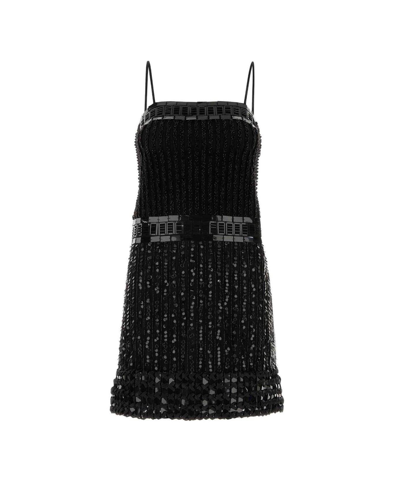 Alberta Ferretti Sequin Embellished Sleeveless Dress - Nero