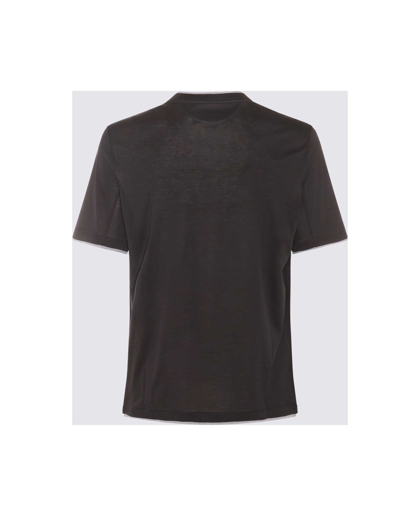 Brunello Cucinelli Grey Silk T-shirt