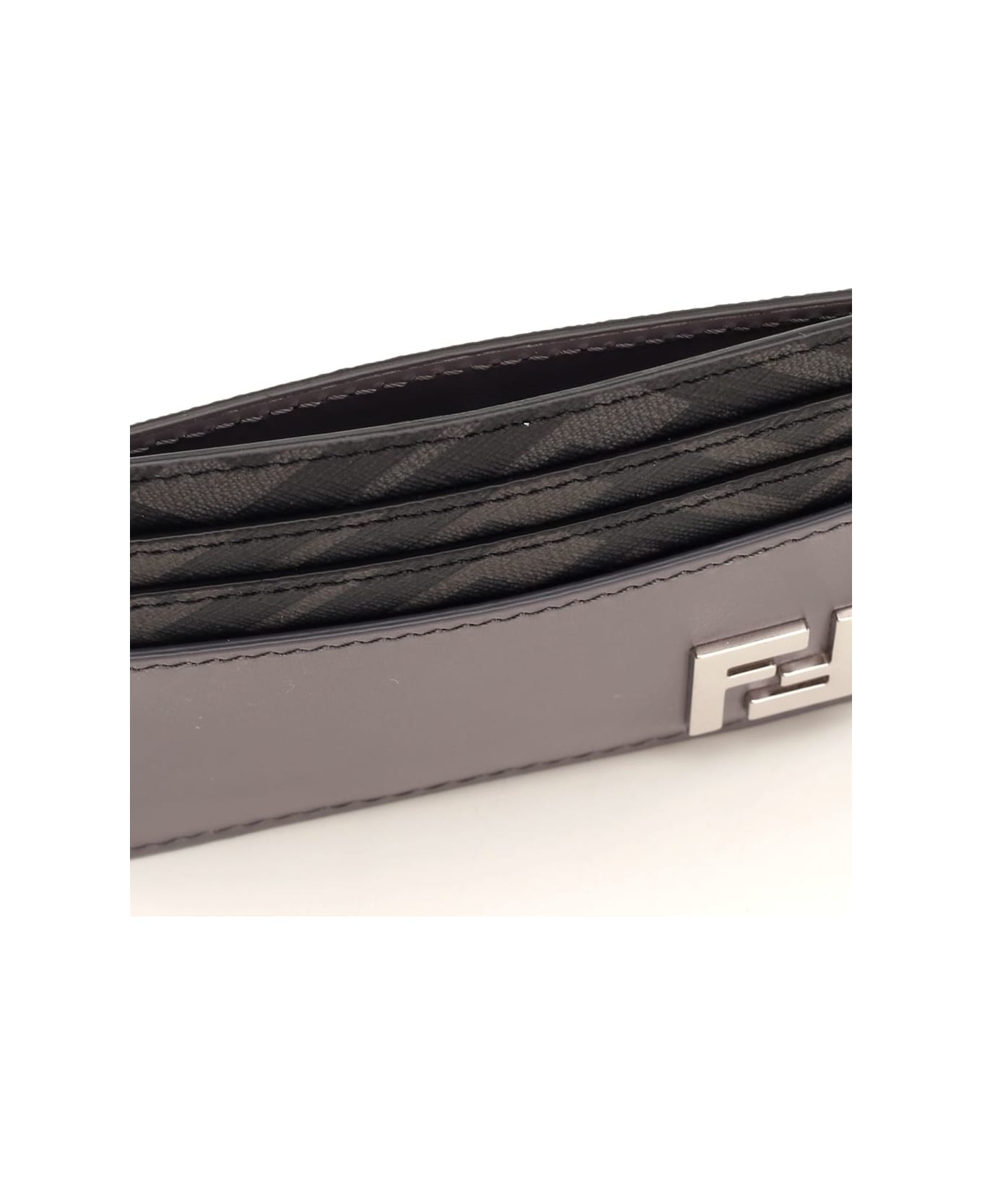 Fendi Diagonal Card Holder - Grey