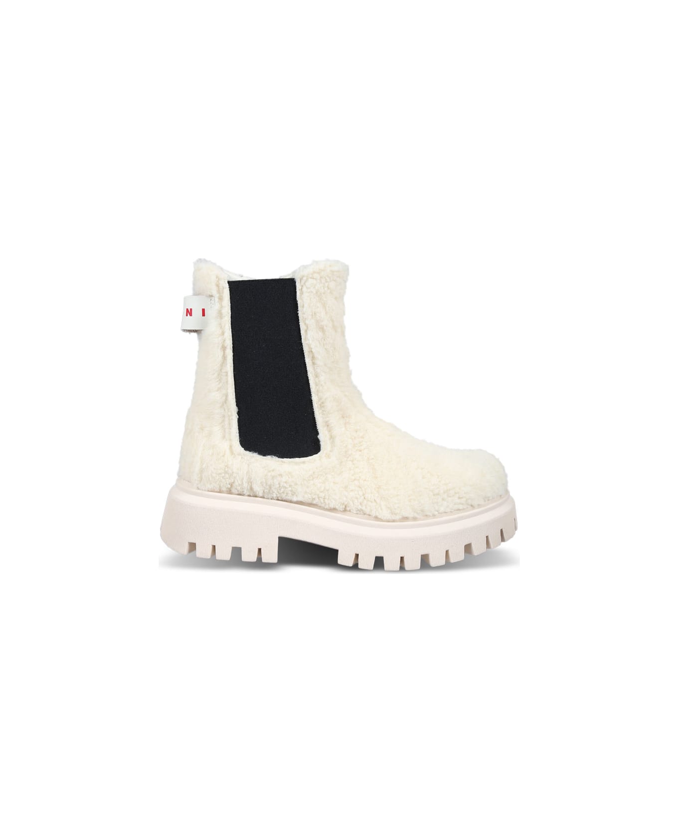 Marni Beige Ankle Boots For Girl With Logo - Beige