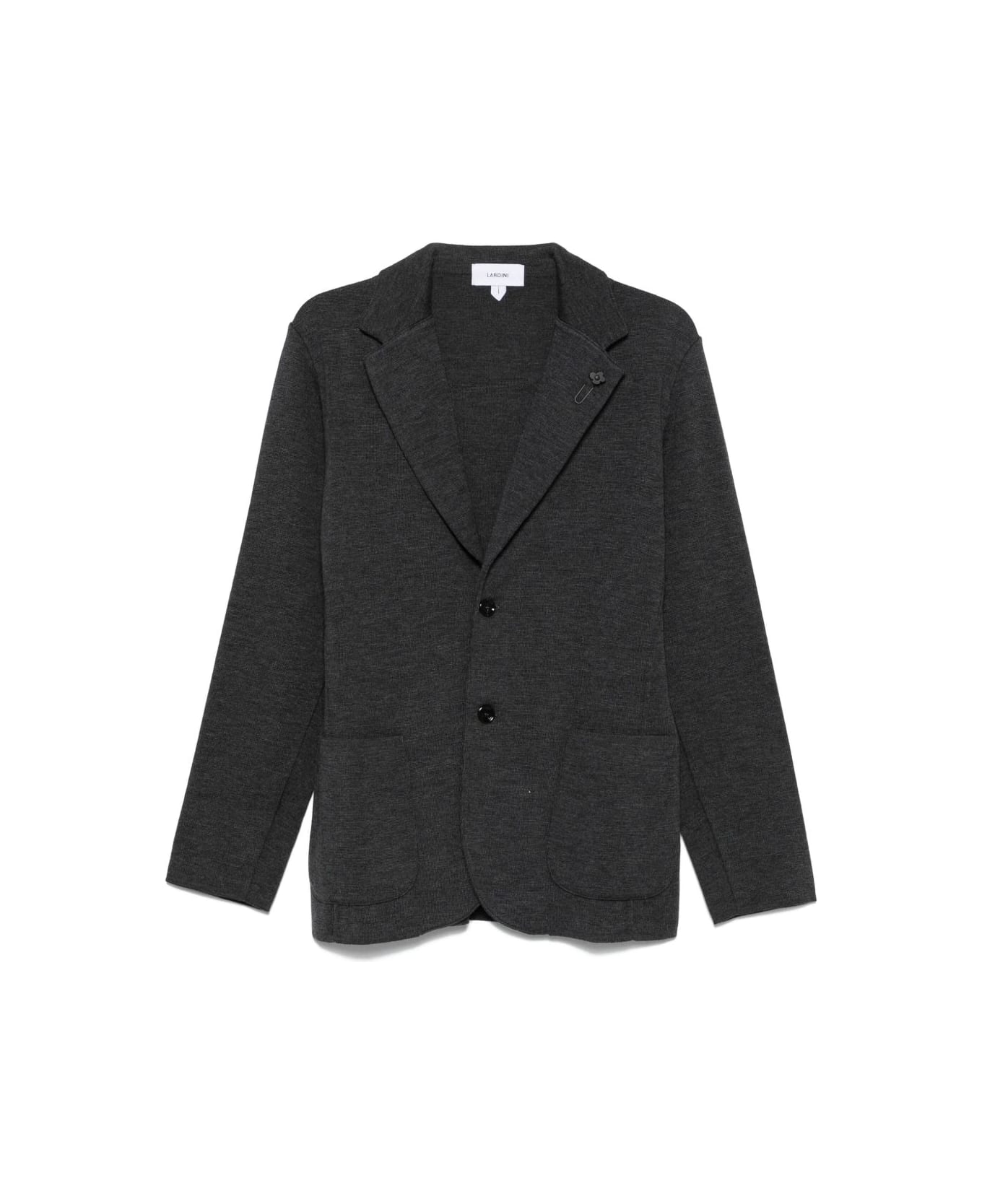 Lardini Grey Wool Sweater Jacket - Grey