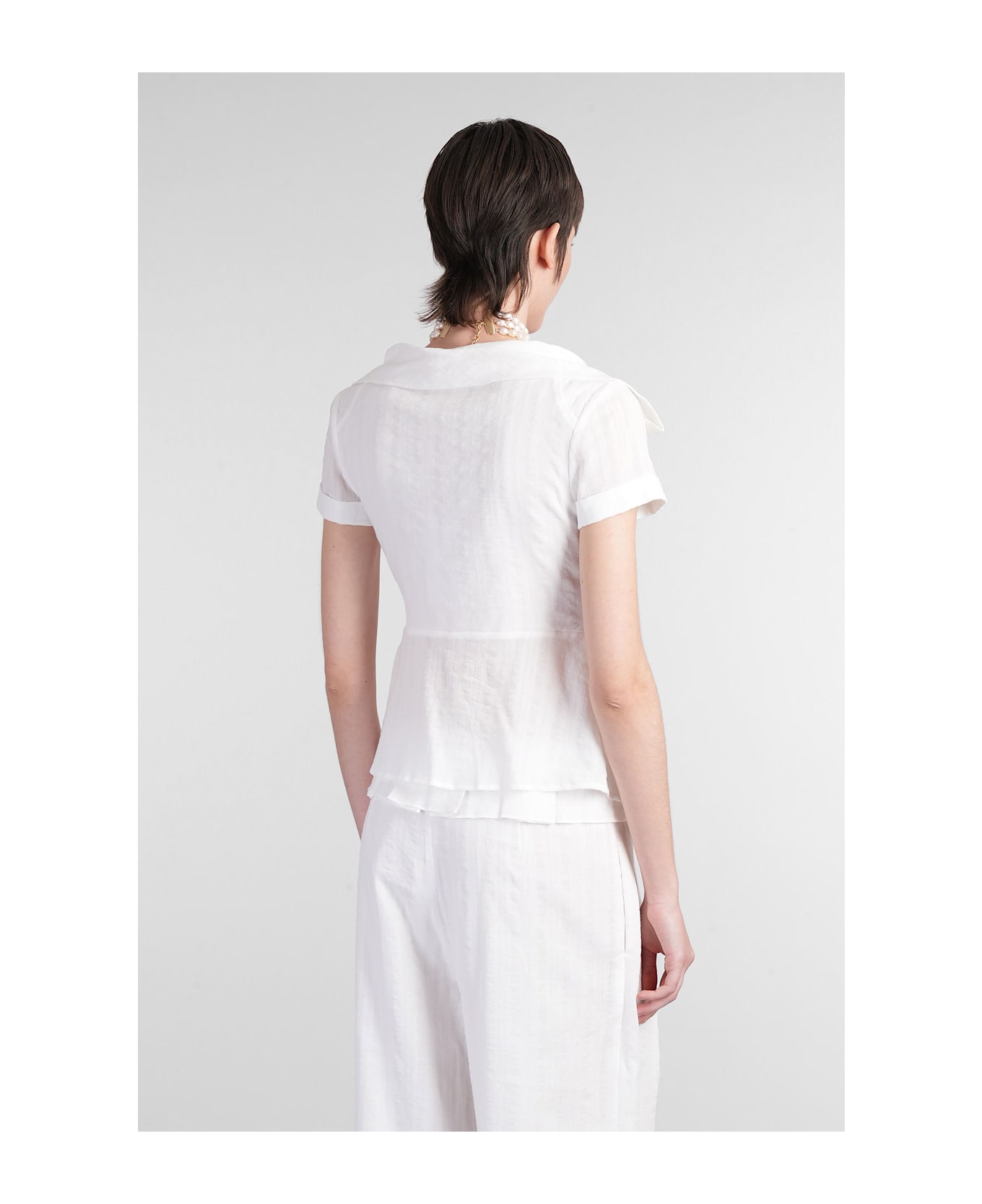 Cult Gaia Shallie Shirt In White Cotton - white