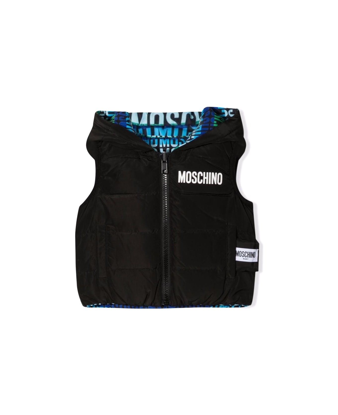 Moschino Gilet Reversibile Con Cappuccio - MULTICOLOUR
