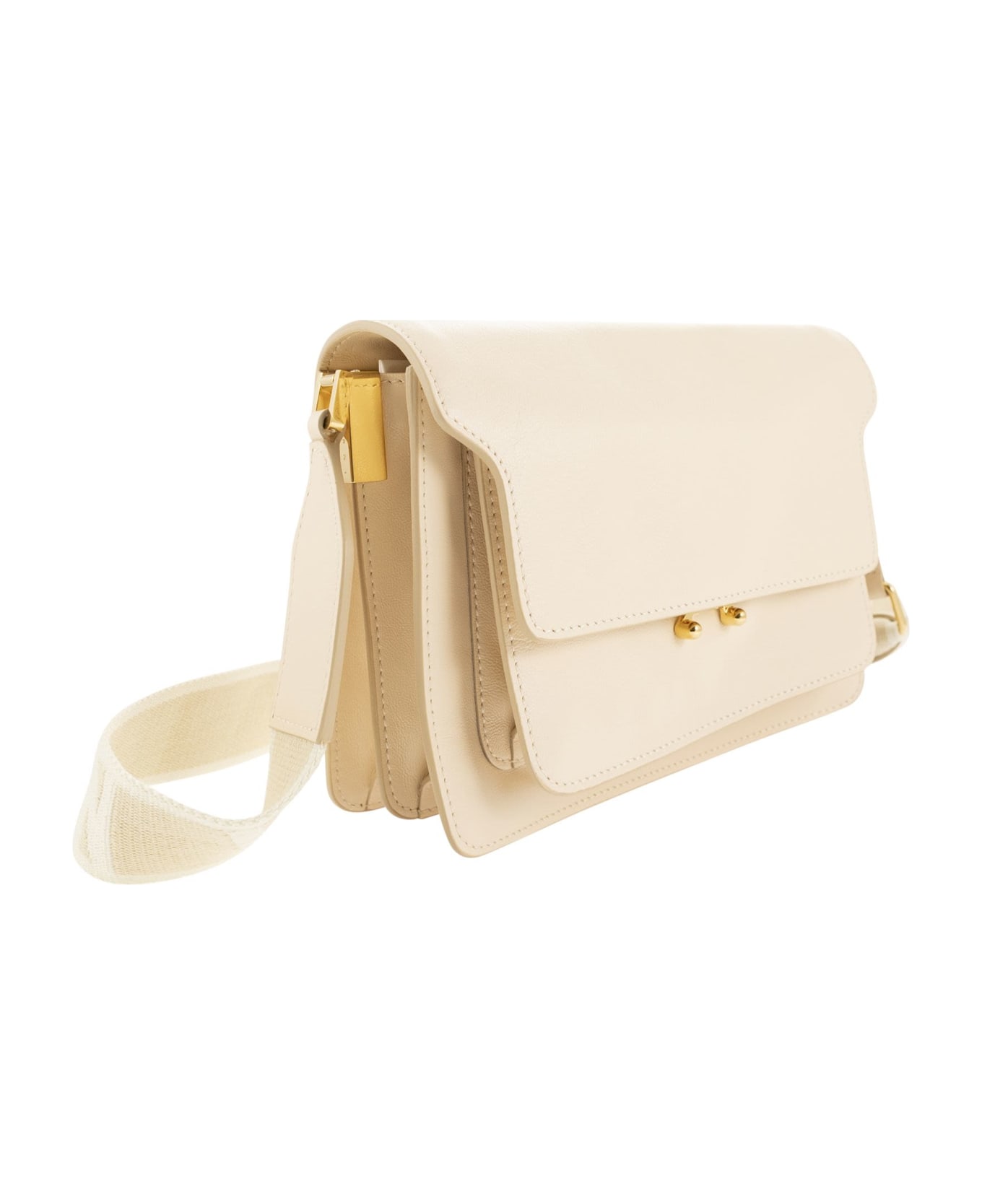 Marni Trunk Soft - Medium Shoulder Bag - Cream