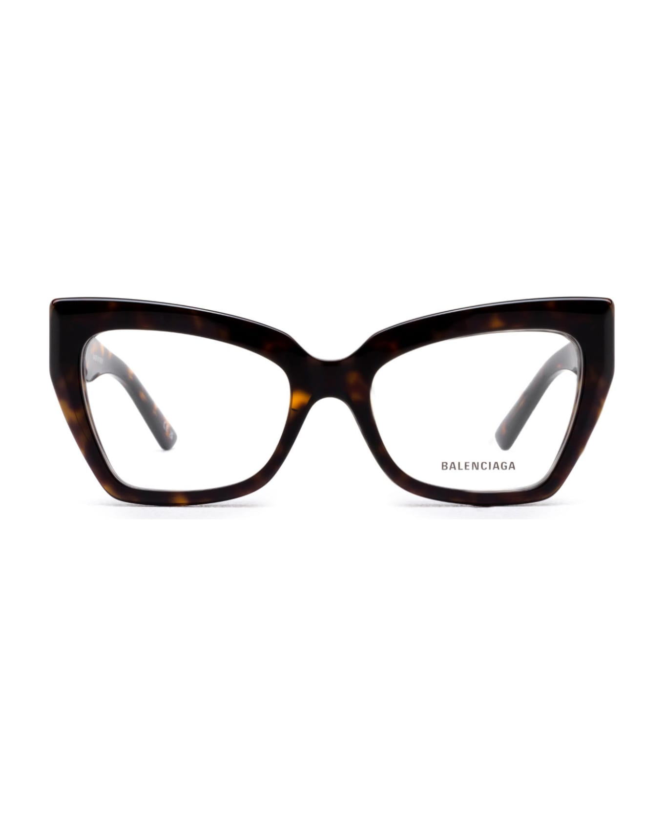 Balenciaga Eyewear Bb Plaque Square Frame Glasses - Havana