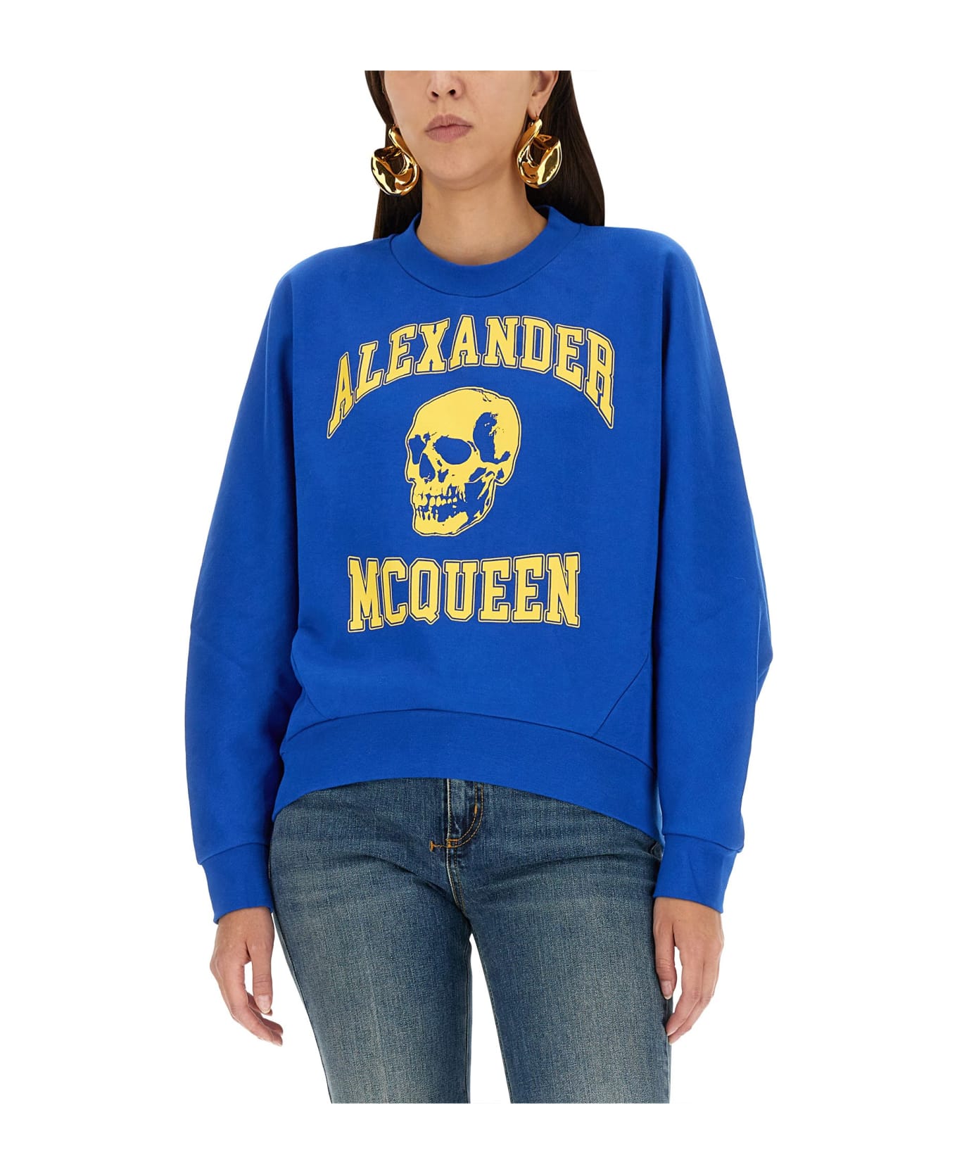 Alexander McQueen Varsiity Skull Sweatshirt - BLU フリース