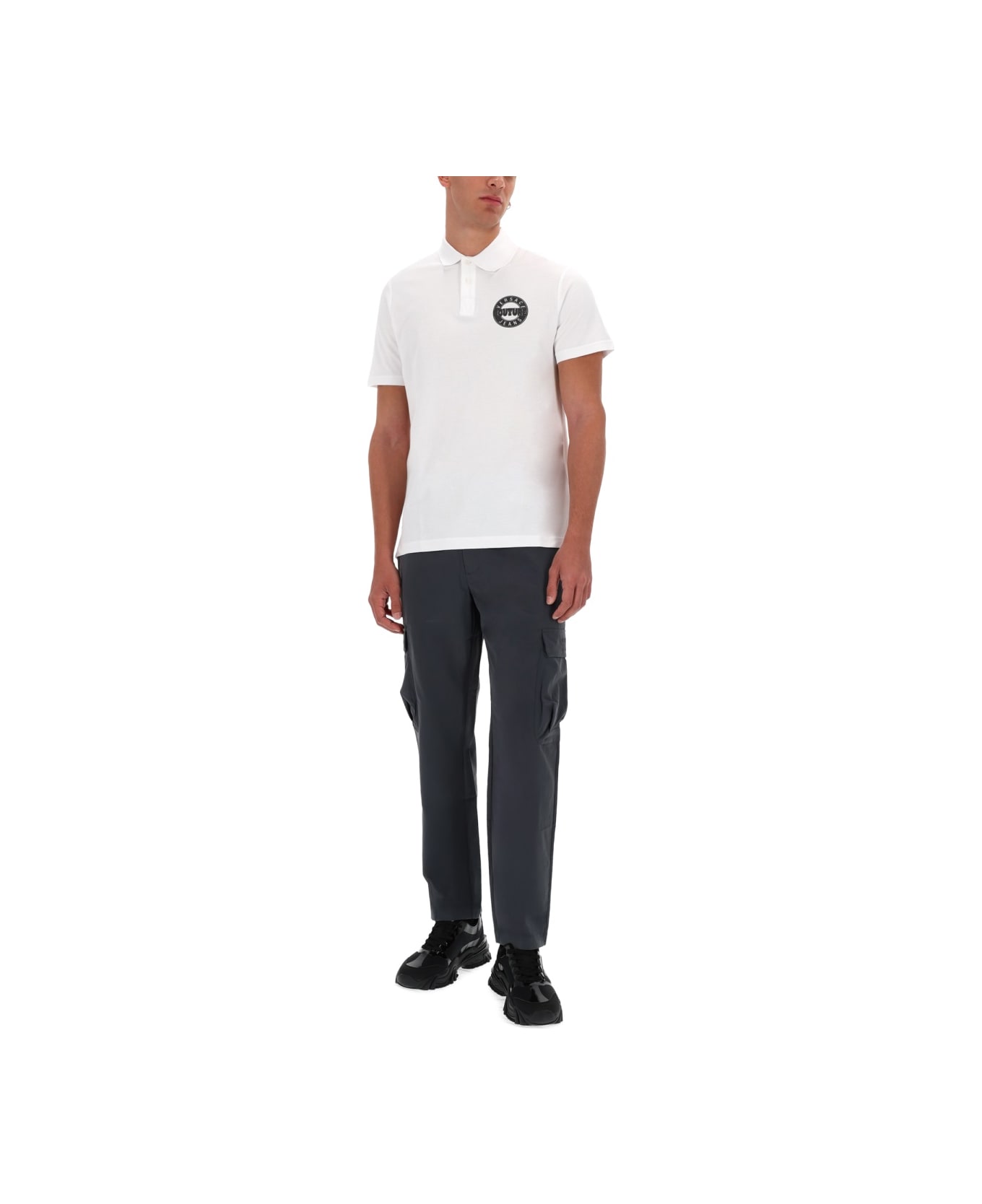 Versace Jeans Couture Polo With Logo - WHITE
