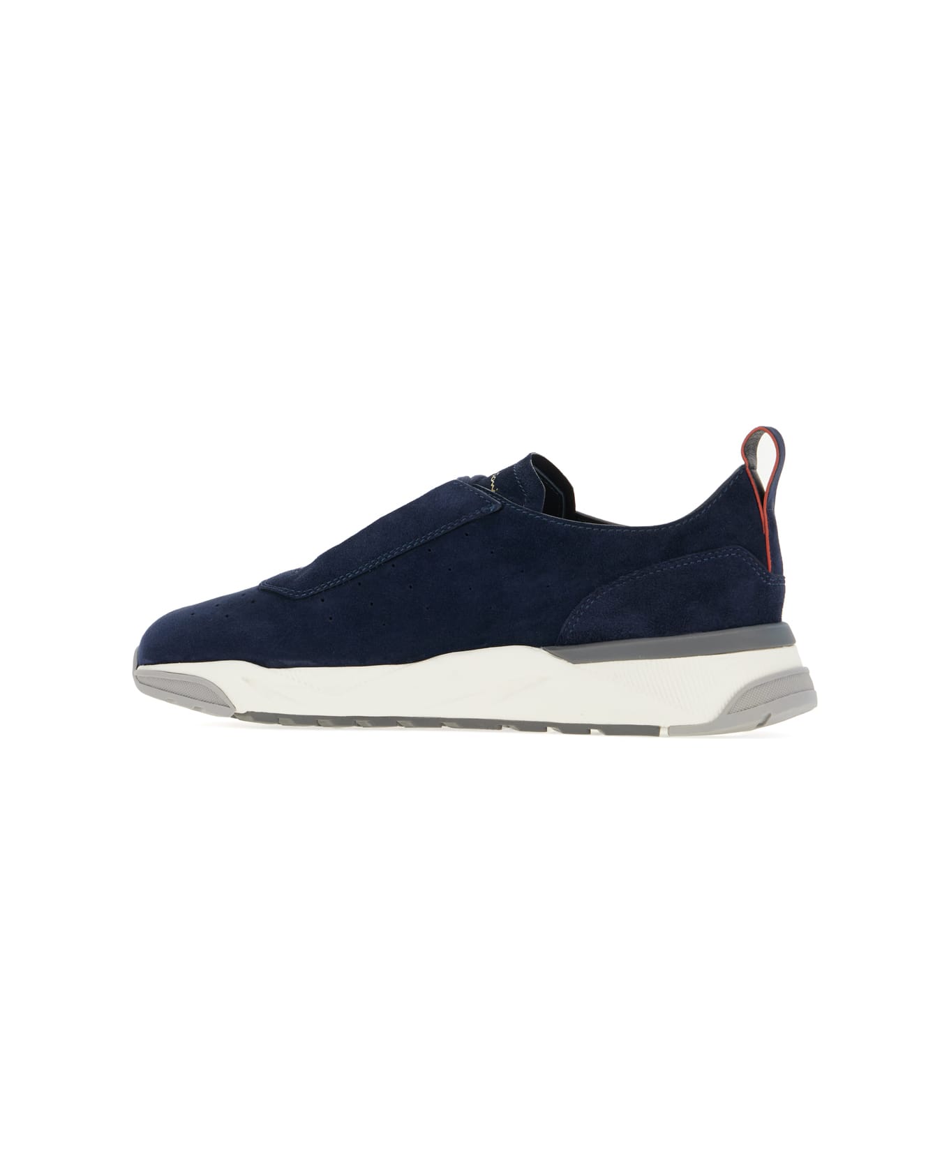 Santoni Navy Blue Suede Sneakers - BLUE