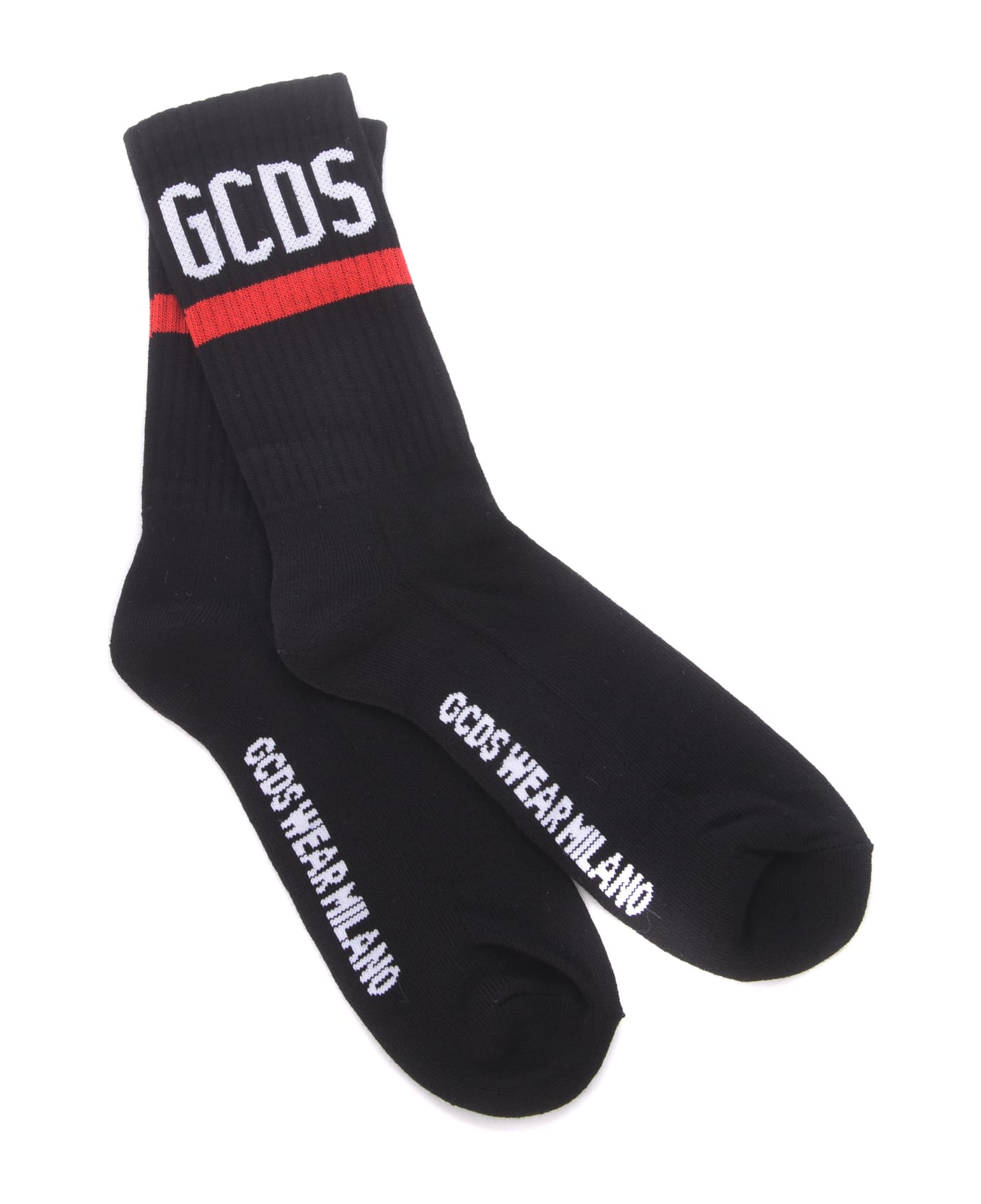 GCDS Calzini Gcds "logo" In Cotone - Nero 靴下