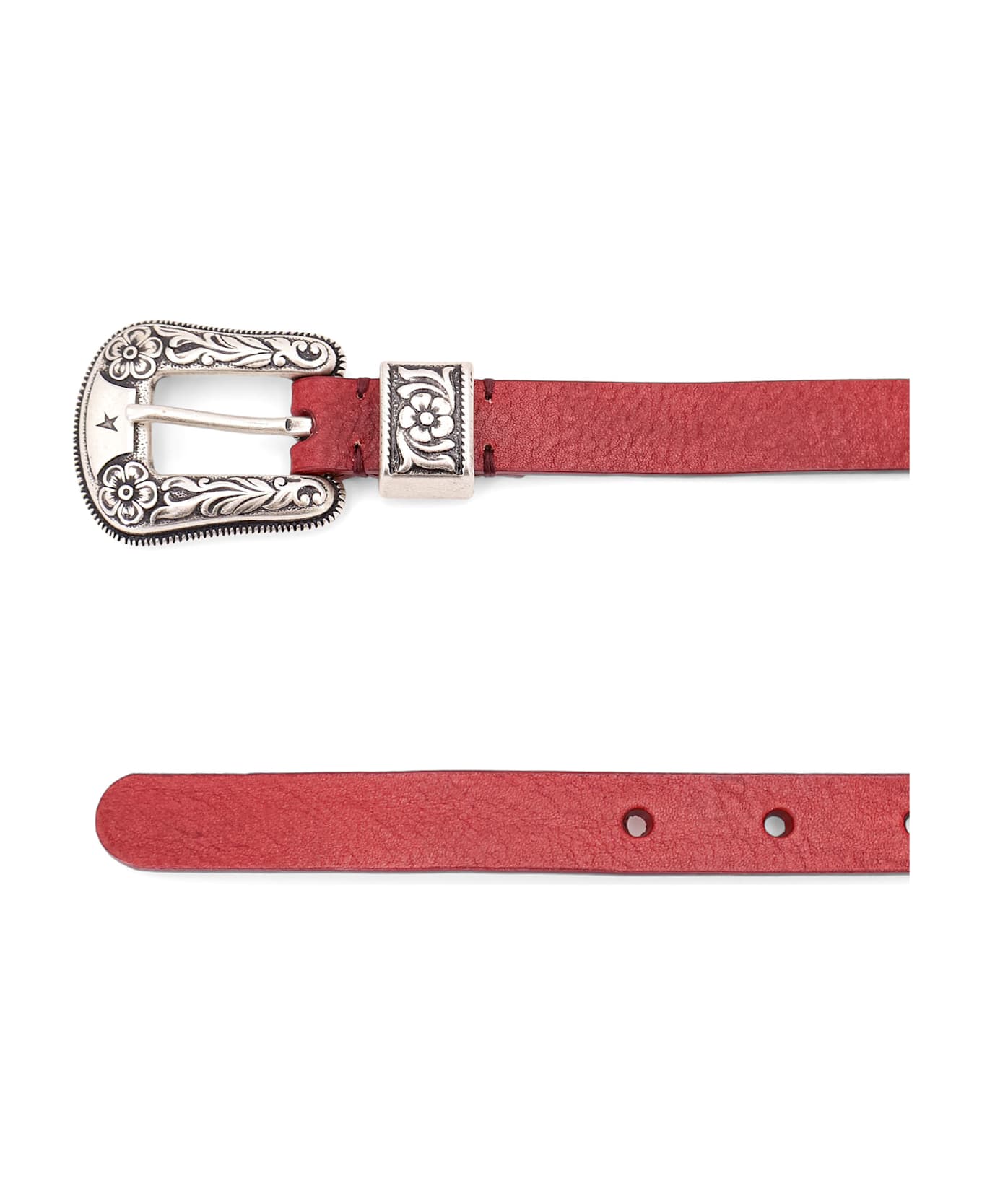 Golden Goose Burgundy Buckle Belt - Red