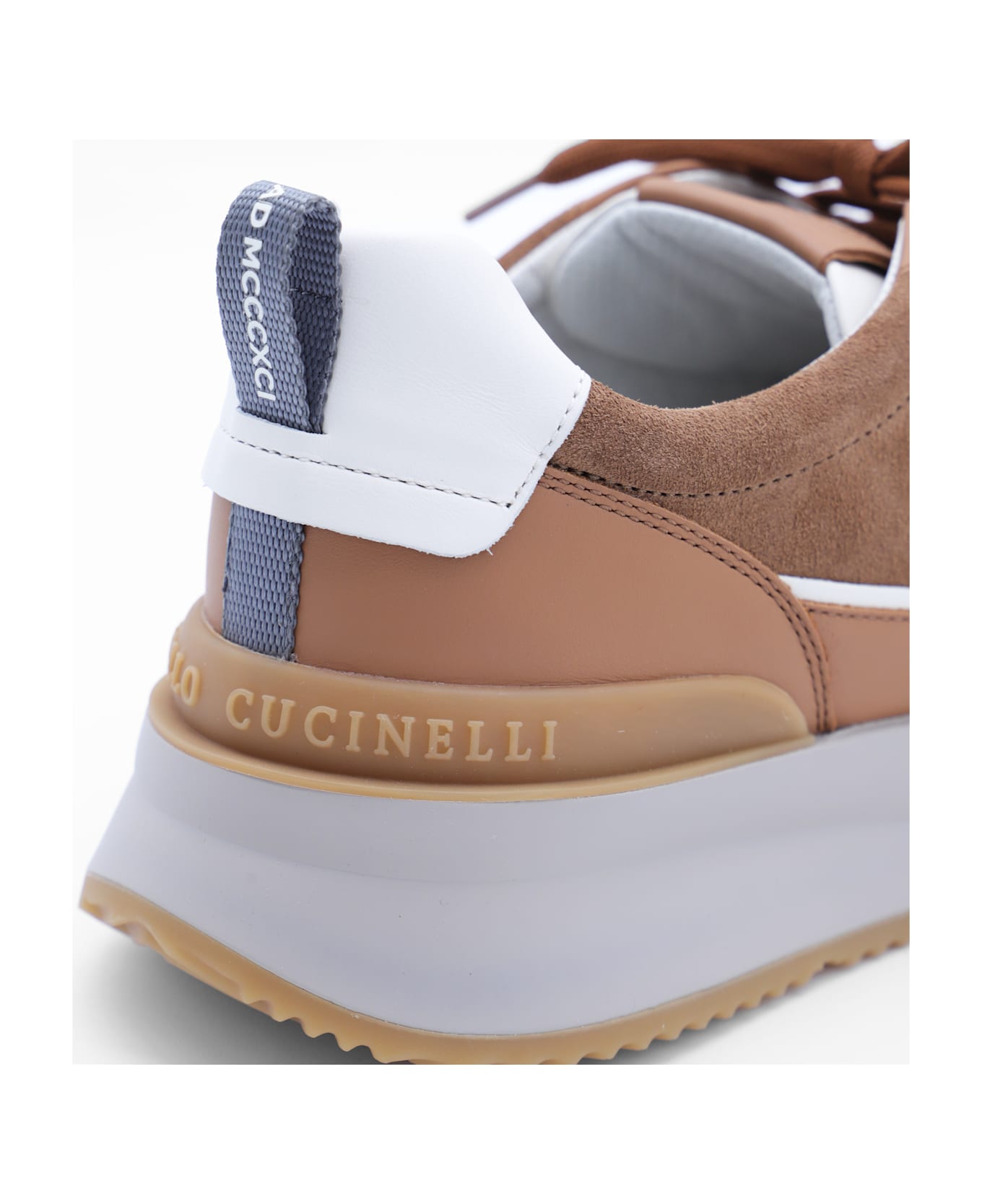 Brunello Cucinelli Brown Leather Sneakers - NUT