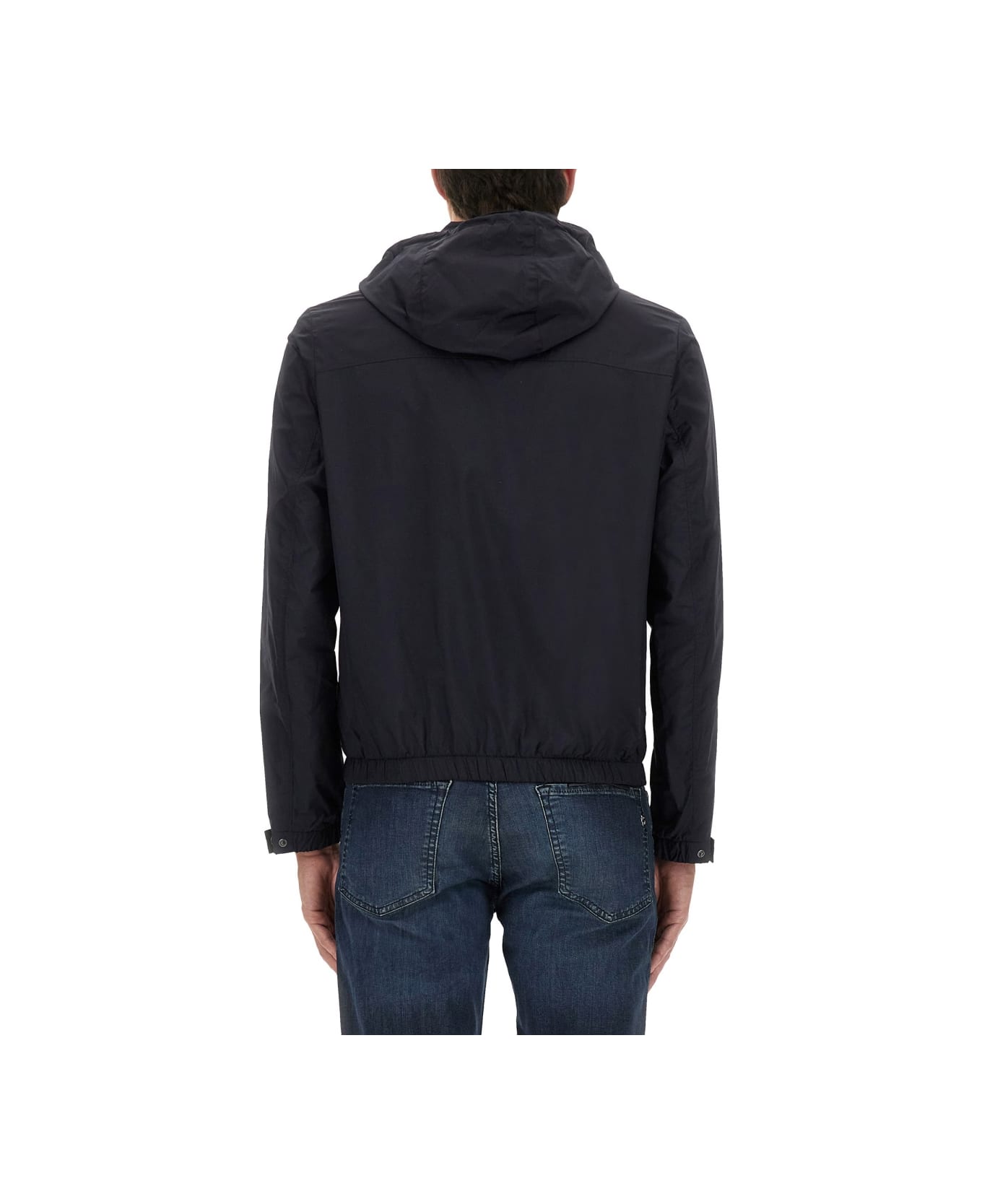 Hugo Boss "l-calfo1" Jacket With Hood And Zipper - BLUE