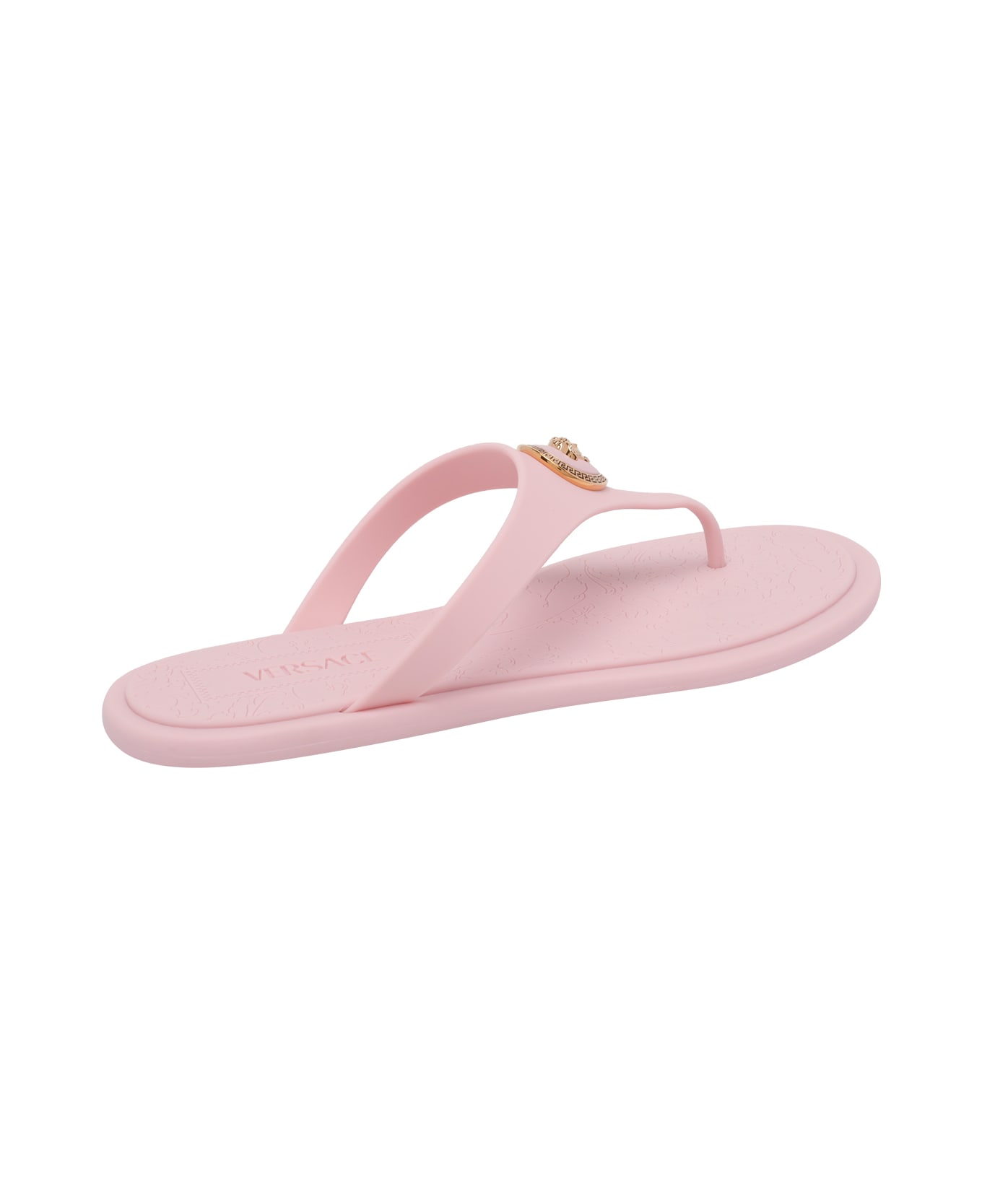 Versace Alia Rubber Flat Sandals - Pink