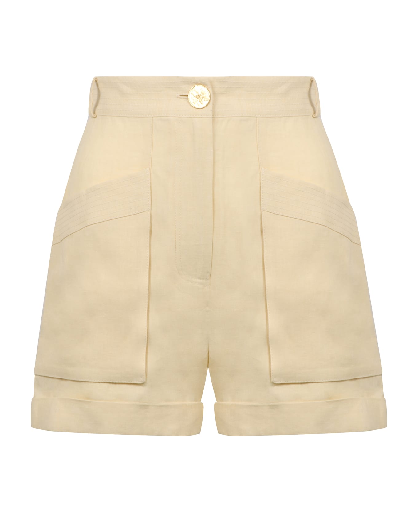 Le Kasha Ashraf Linen Shorts - panna
