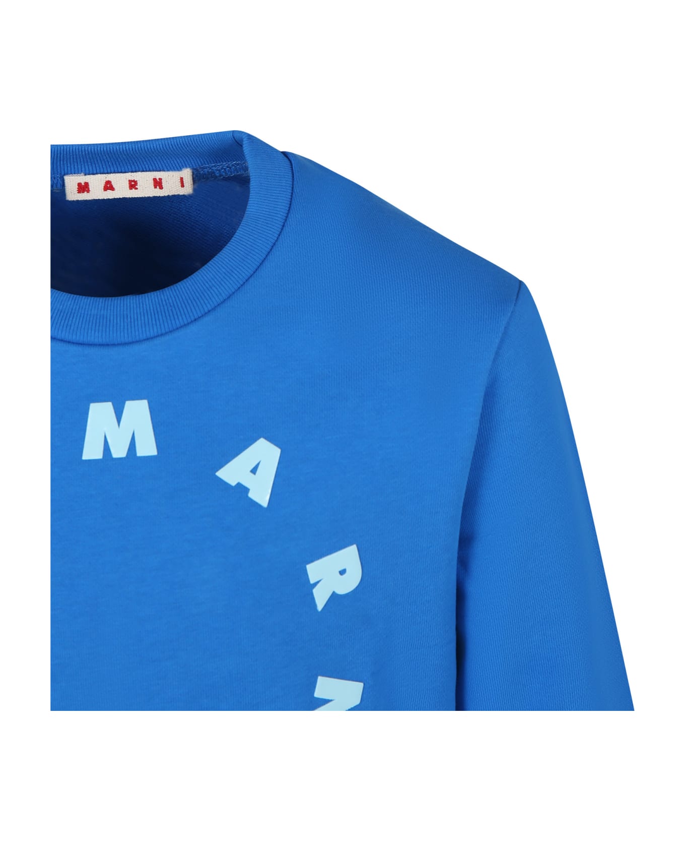 Marni Blue Sweatshirt For Kids With Logo - Blue