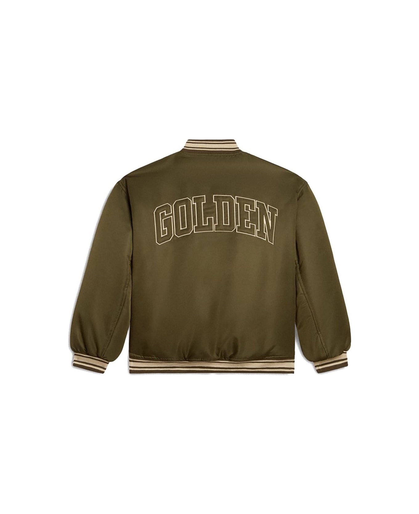 Golden Goose Bomber Con Ricamo - Green