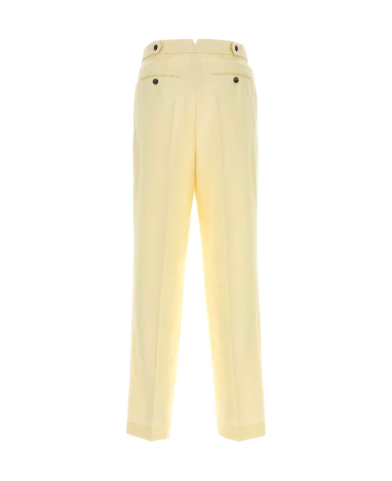 Ami Alexandre Mattiussi Pastel Yellow Wool Pant - BEURRE