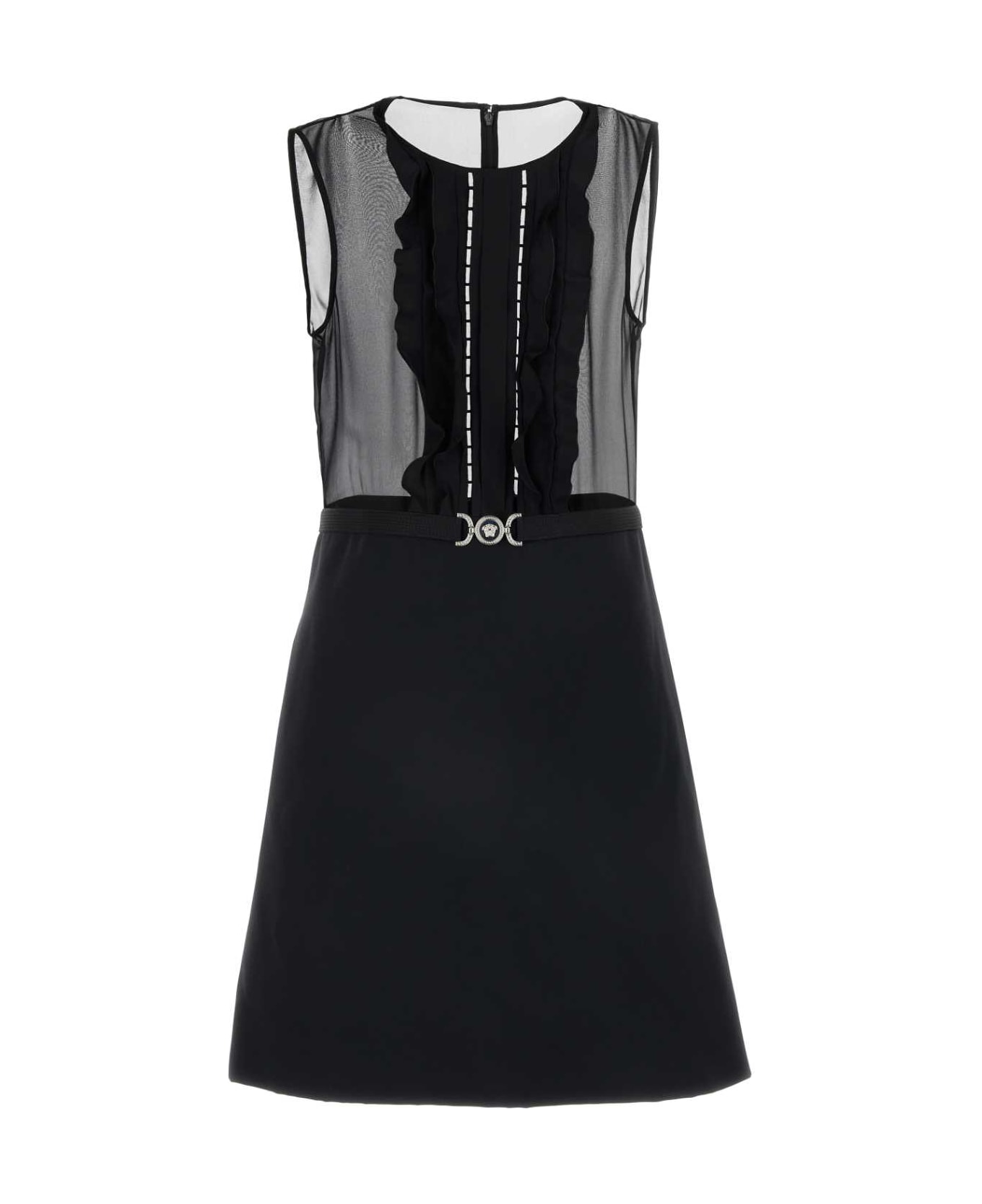 Versace Black Georgette Mini Dress - 1B000