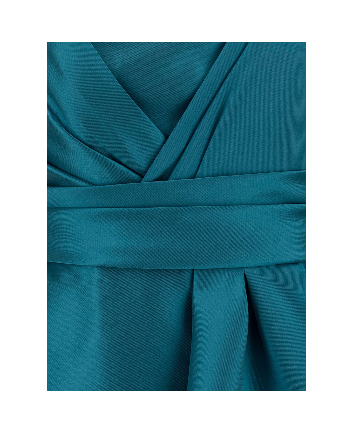 Alberta Ferretti 'mikado' Light Blue Maxi One-shoulder Draped Dress In Satin Woman - Light blue ワンピース＆ドレス