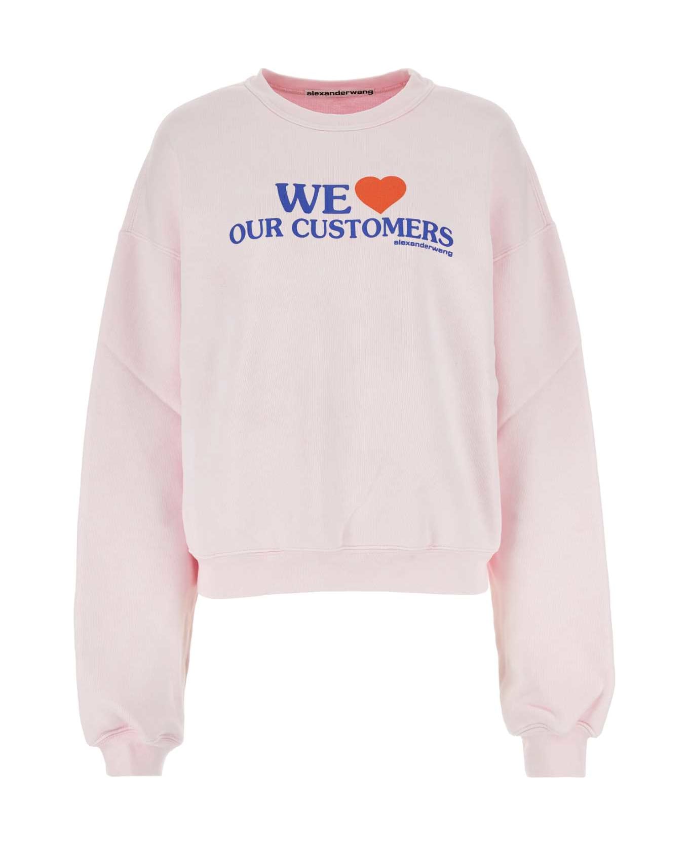 Alexander Wang Pastel Pink Cotton Sweatshirt - LTPINKBLEACHOUT
