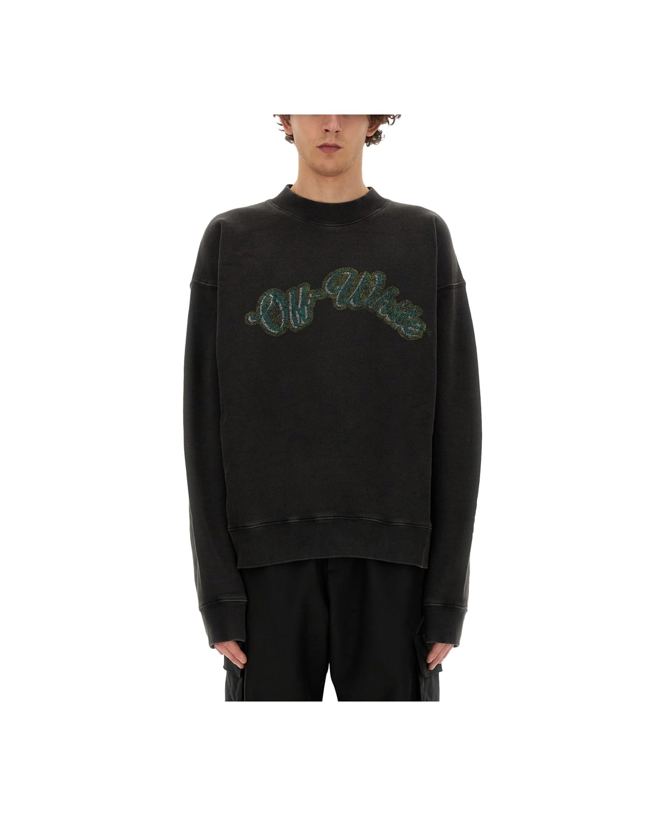 Off-White Sweatshirt With Logo - BLACK