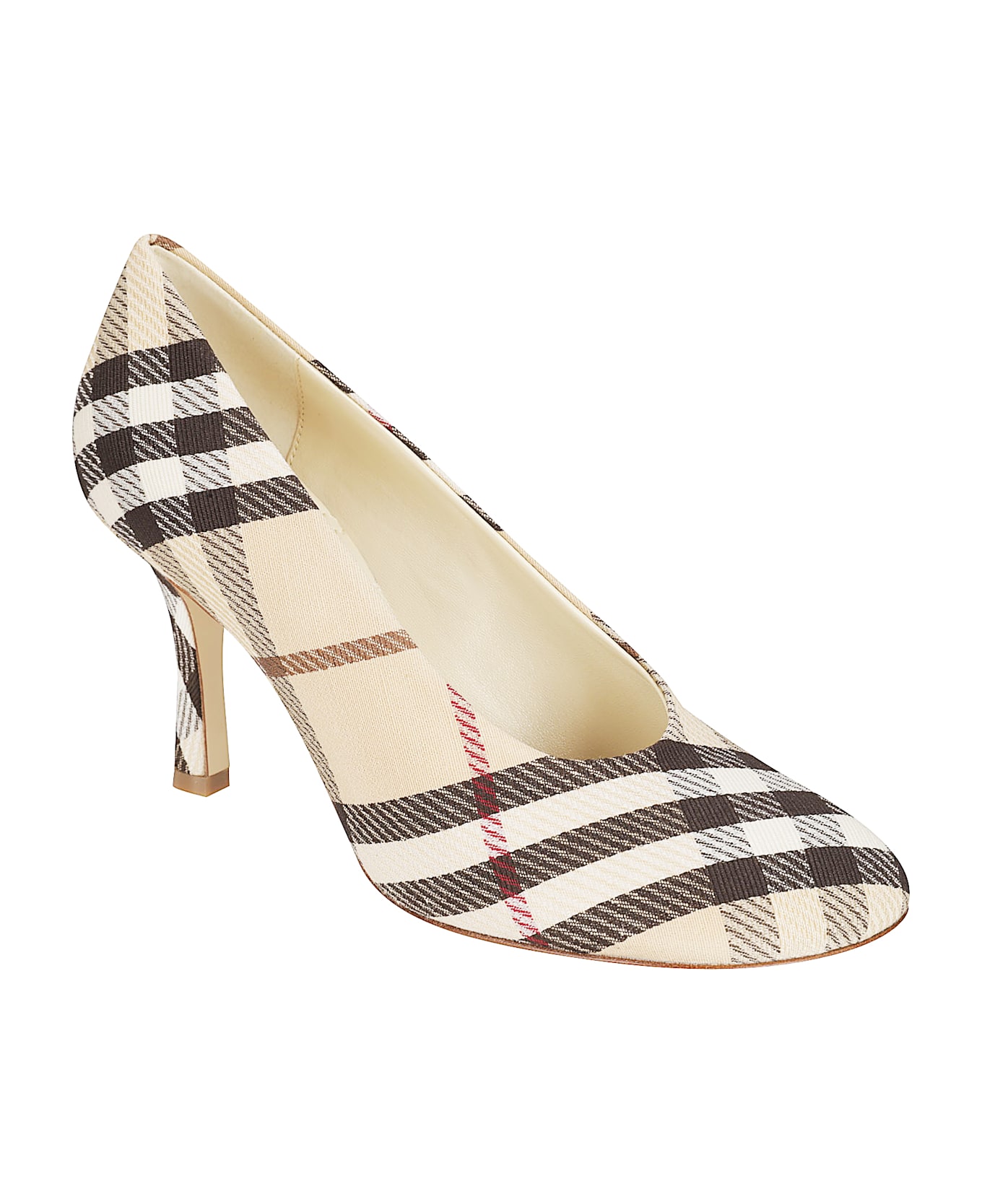 Burberry Textile Shoe Leather Pumps - ALABASTER IP CHECK ハイヒール