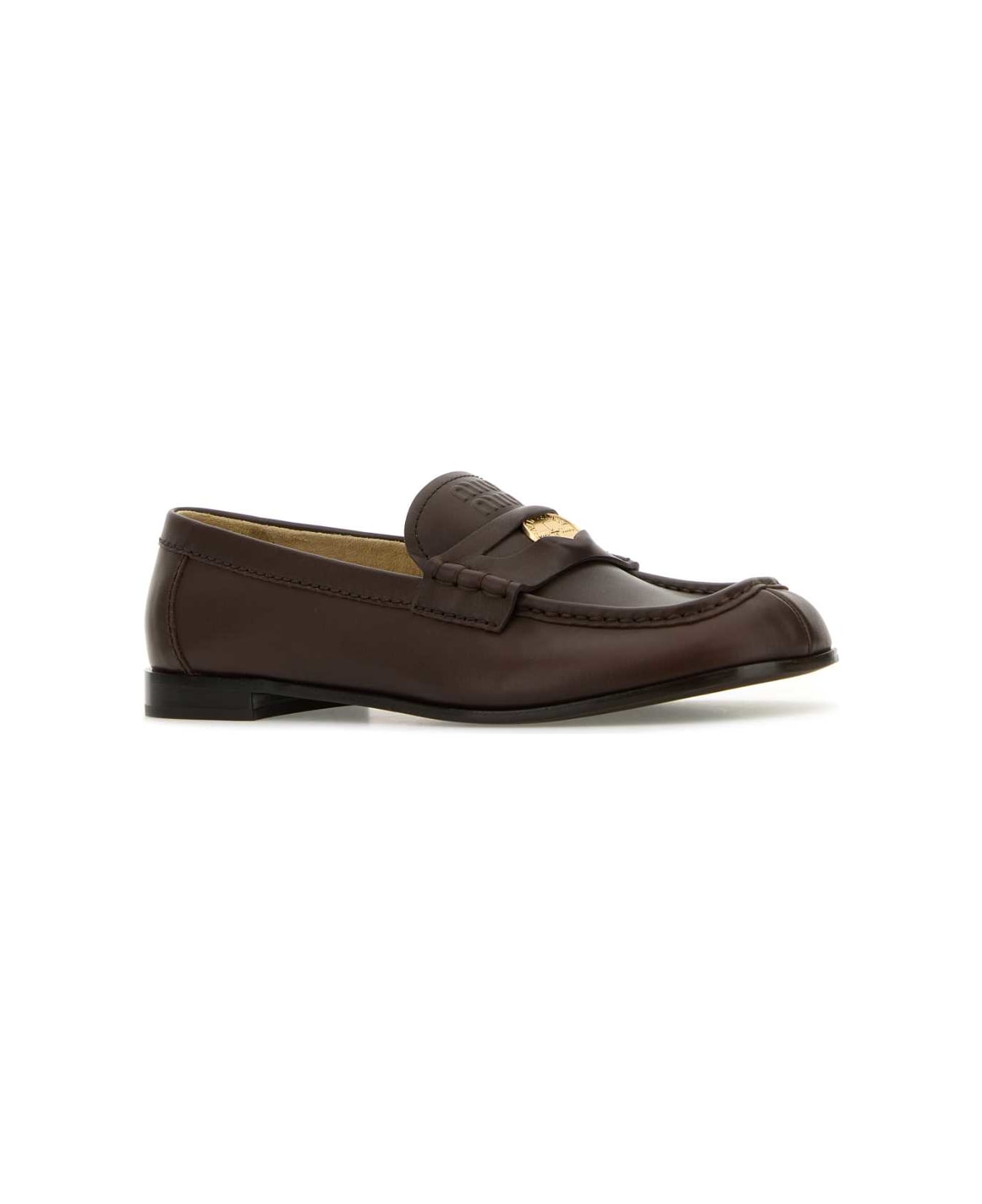 Miu Miu Brown Leather Loafers - RADICA