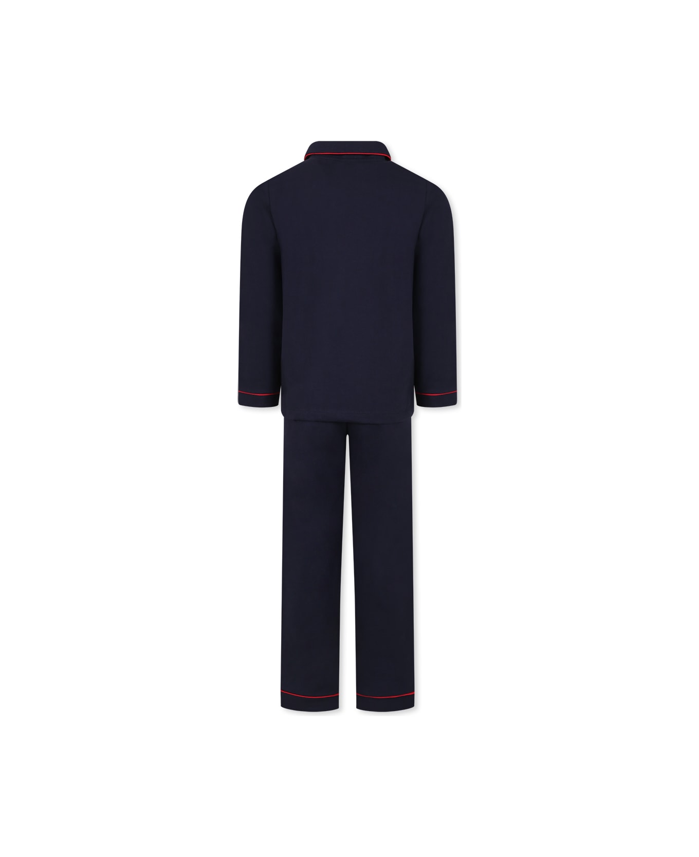 Petit Bateau Blue Pajamas For Boy With Logo - Blue