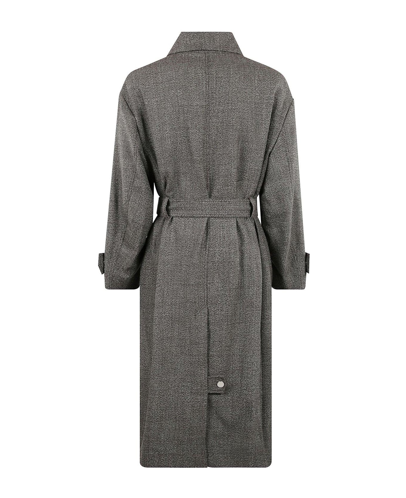 Ami Alexandre Mattiussi Paris Long-sleeved Belted Coat - Brown