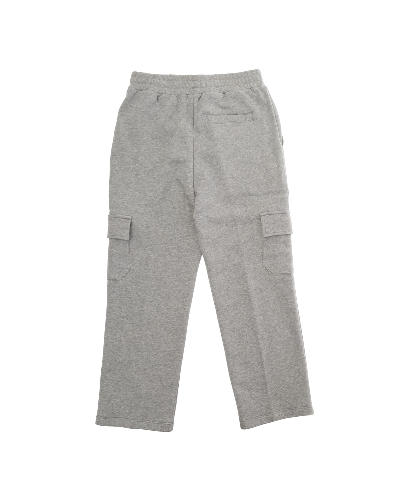 Golden Goose Grey Cargo Pants With Logo Lettering Detail On The Front In Cotton Boy - Grey ボトムス