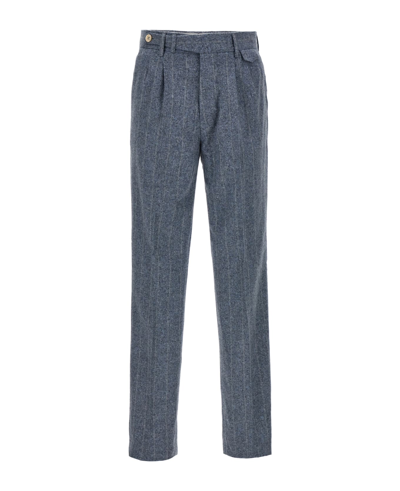 Brunello Cucinelli Pinstripe Pants - Light Blue