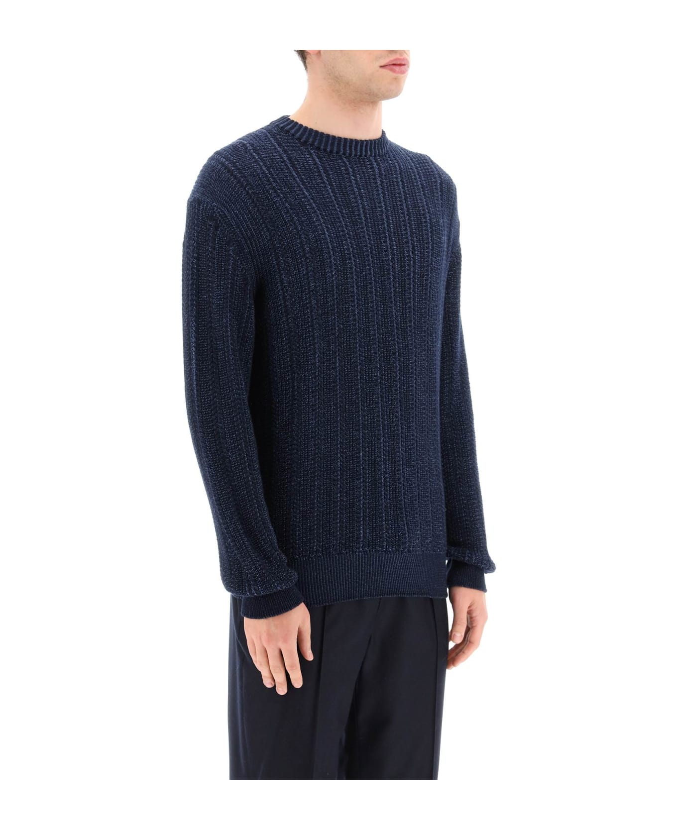 Agnona Cashmere, Silk And Cotton Sweater - ECLIPSE (Blue)